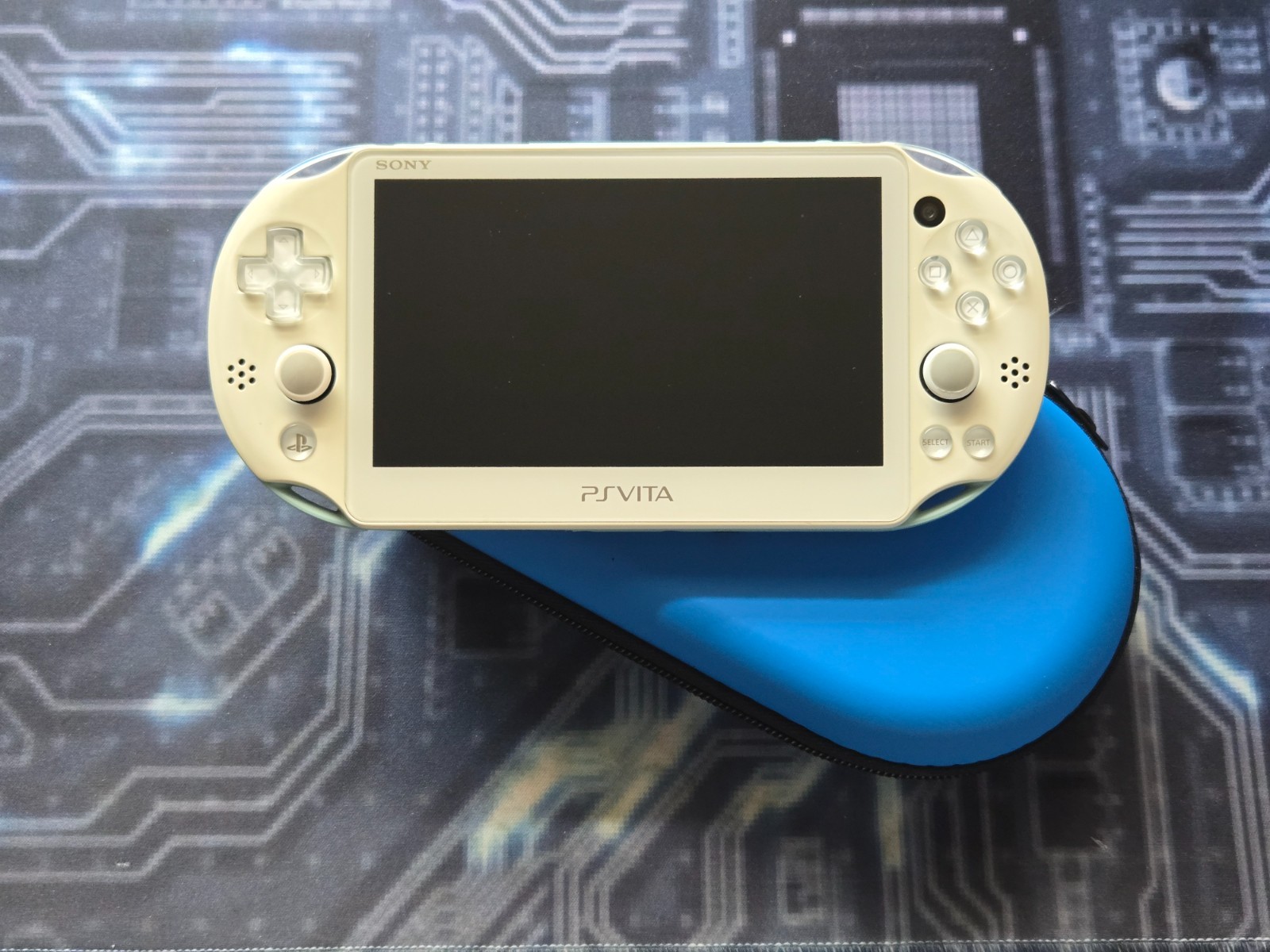 Light Blue/White Sony PlayStation PS Vita 2000 Slim – Handheld Console + Case