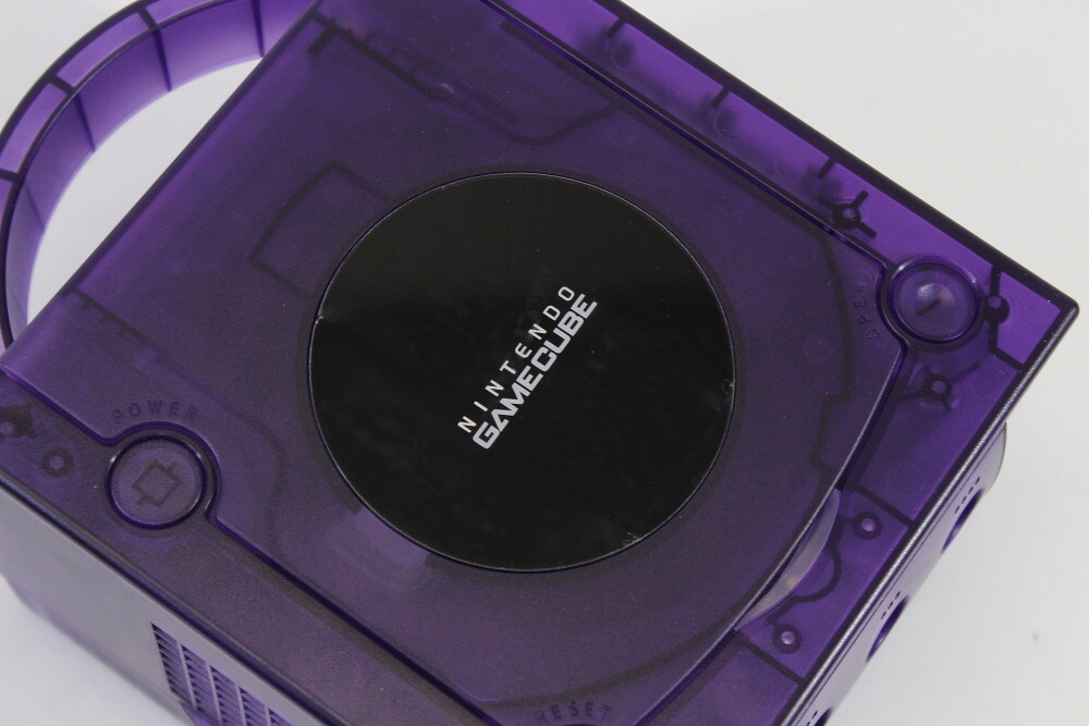 Nintendo Gamecube Clear Transparent Purple Console & AC AV NTSC-U/C DOL-001