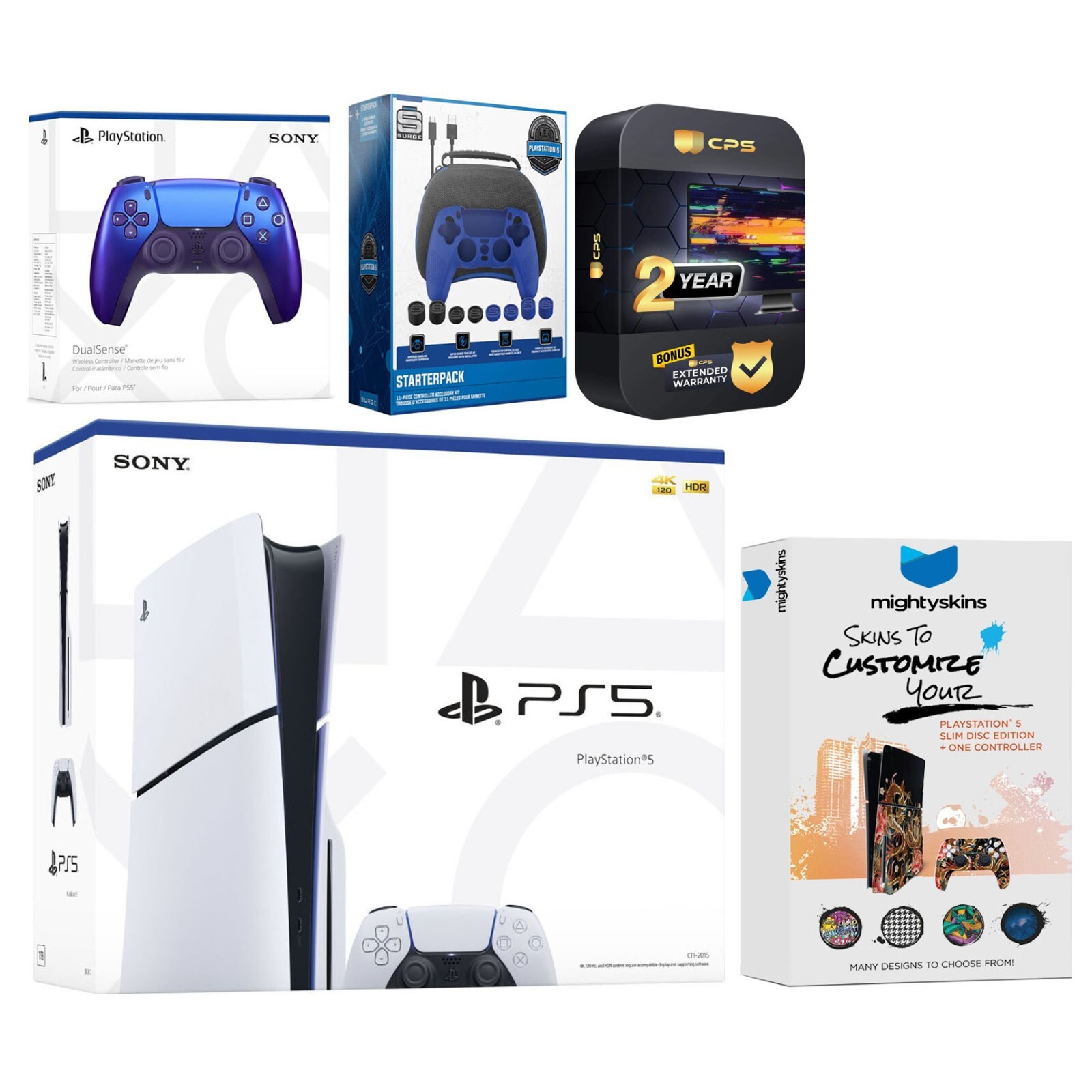 Sony Playstation 5 Slim Disc + Extra Controller and Gamer Starter Kit Bundle