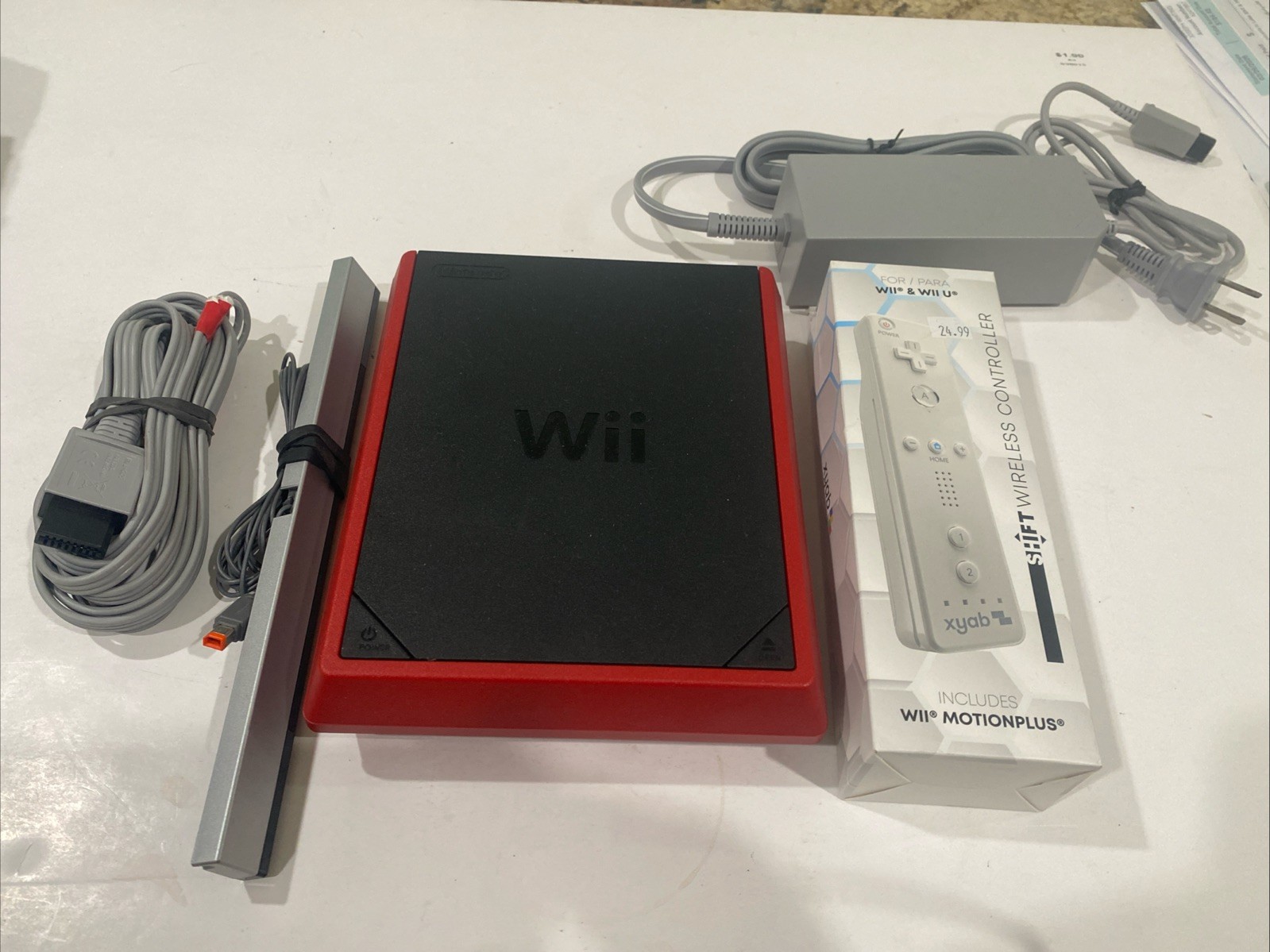 Nintendo Wii Mini Red Console RVL-201 Top Loading Works Great