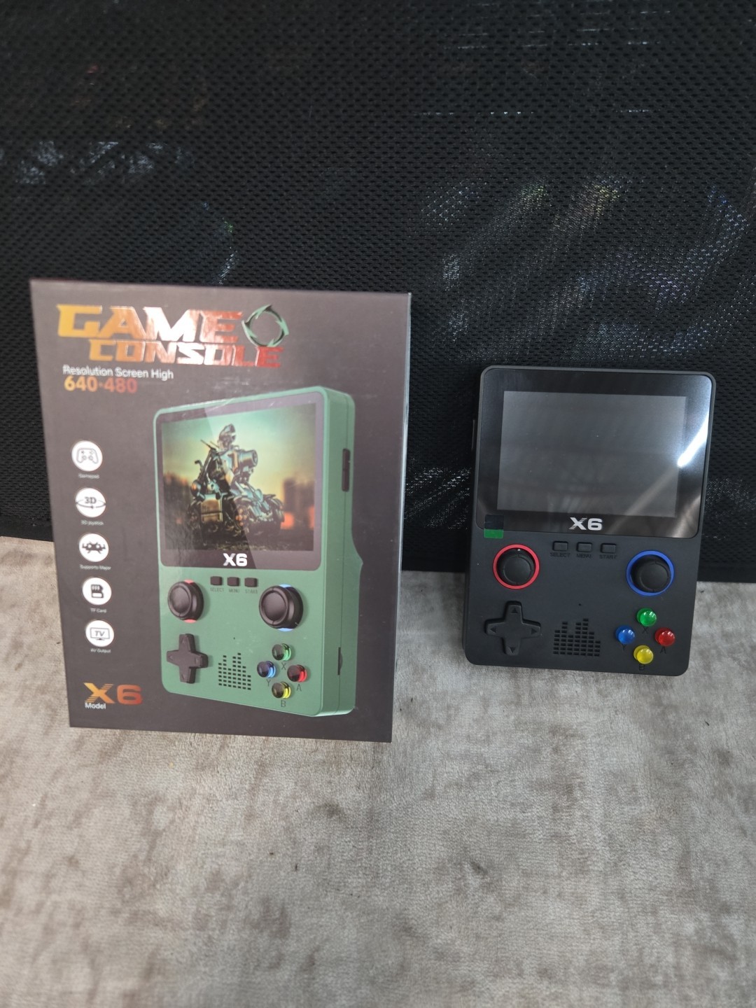 X6 Handheld System Gamepad 64GB 640×480 Green AV TF Card