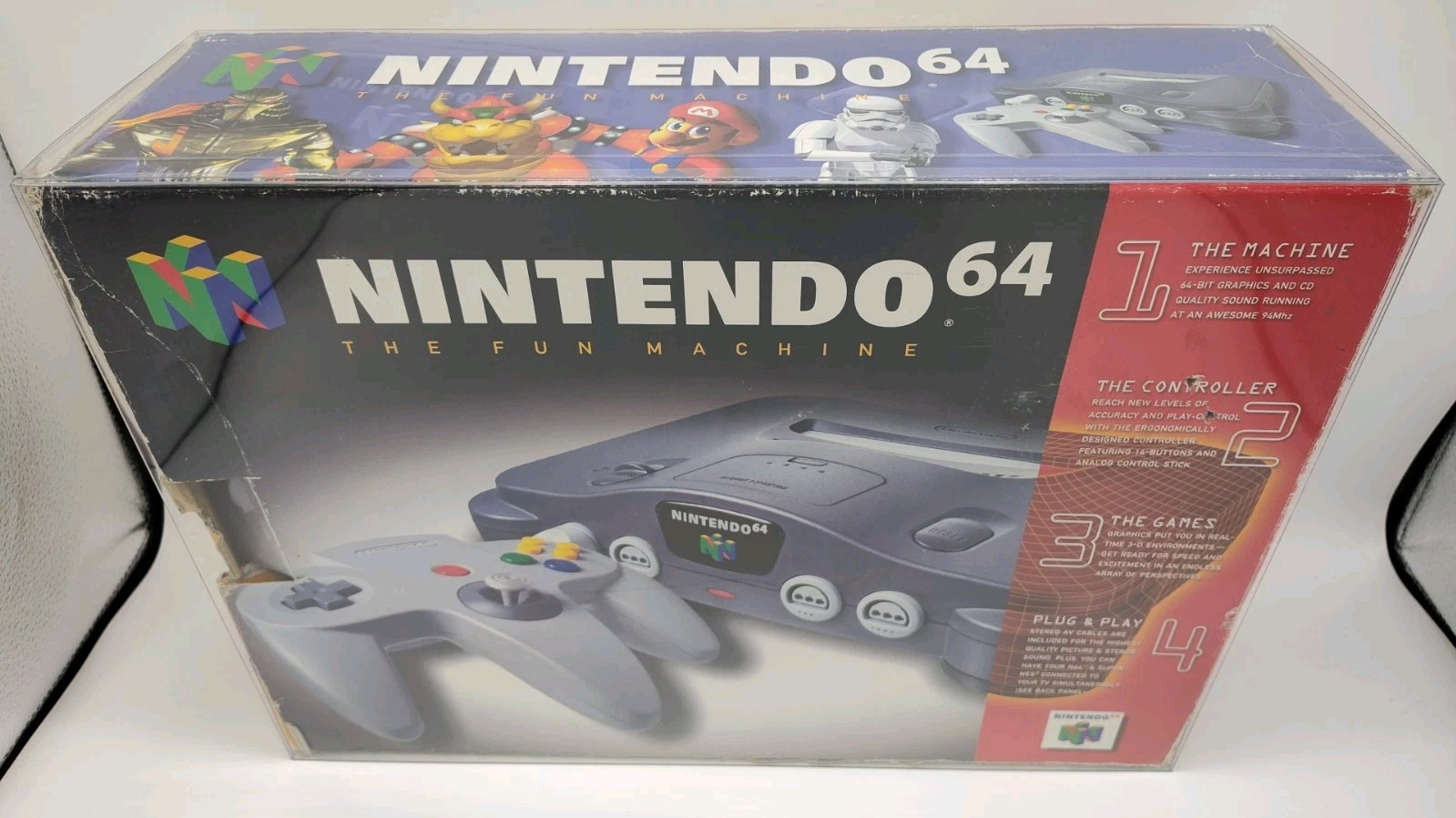 Nintendo 64 N64 Console Box ONLY + Case Protector *Good Condition* FREE SHIPPING
