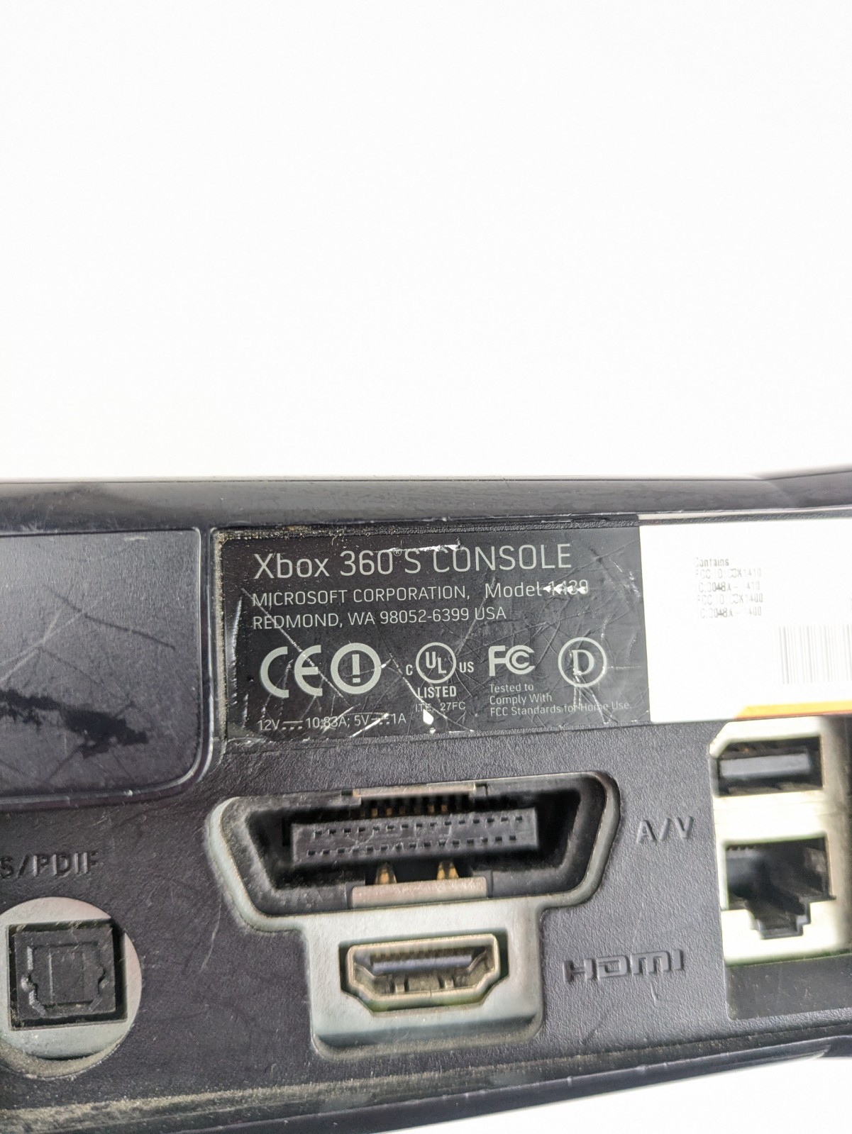 Microsoft Xbox 360 Slim No Hard Drive Glossy Black Model 1439 8