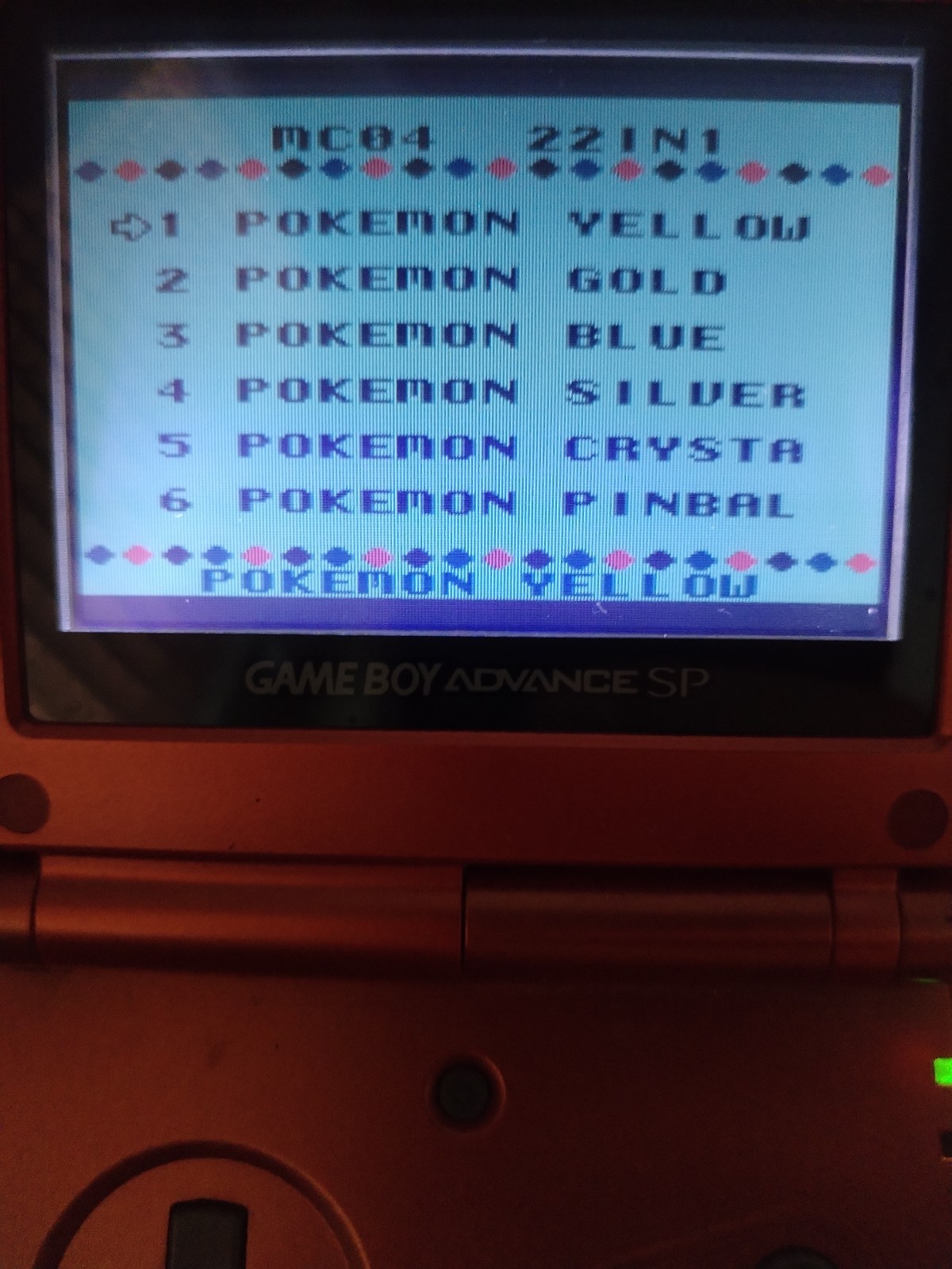 Game Boy Advance SP Red + 2 Multicart + Charger See Description GBA SP Red