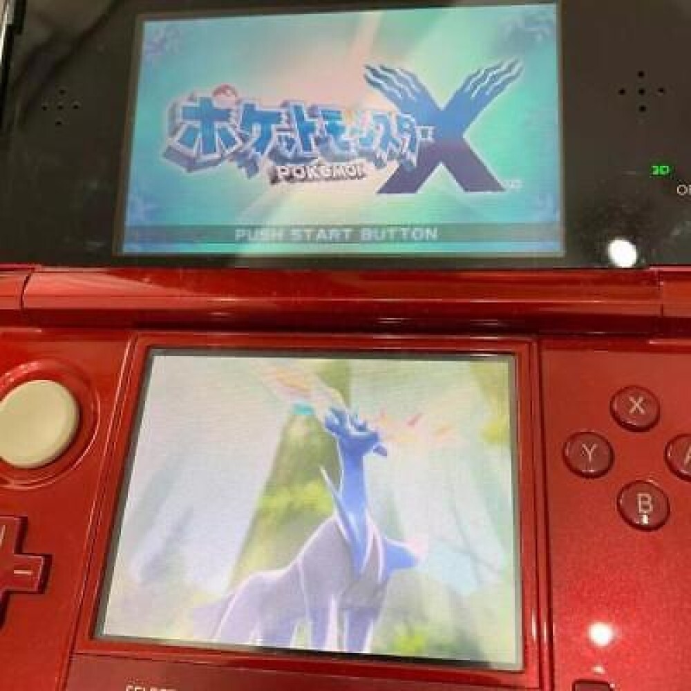 Nintendo 3DS Red Console & Pokemon X Y Sun Moon Omega Ruby Alpha Sapphire w/case