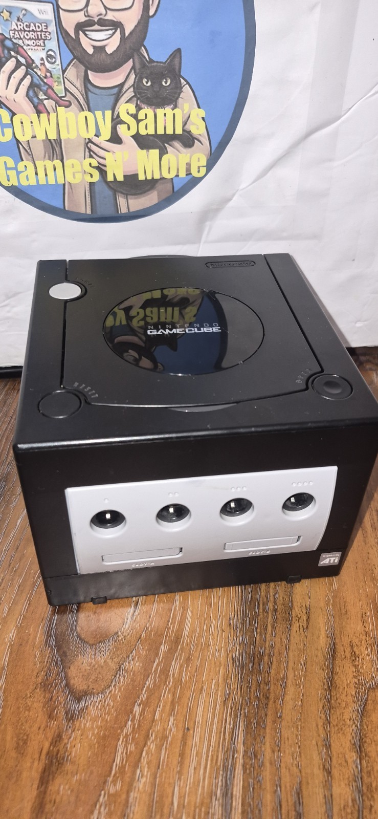Nintendo GameCube Console Black with Cables, Memory Card, Hitman 2 Game