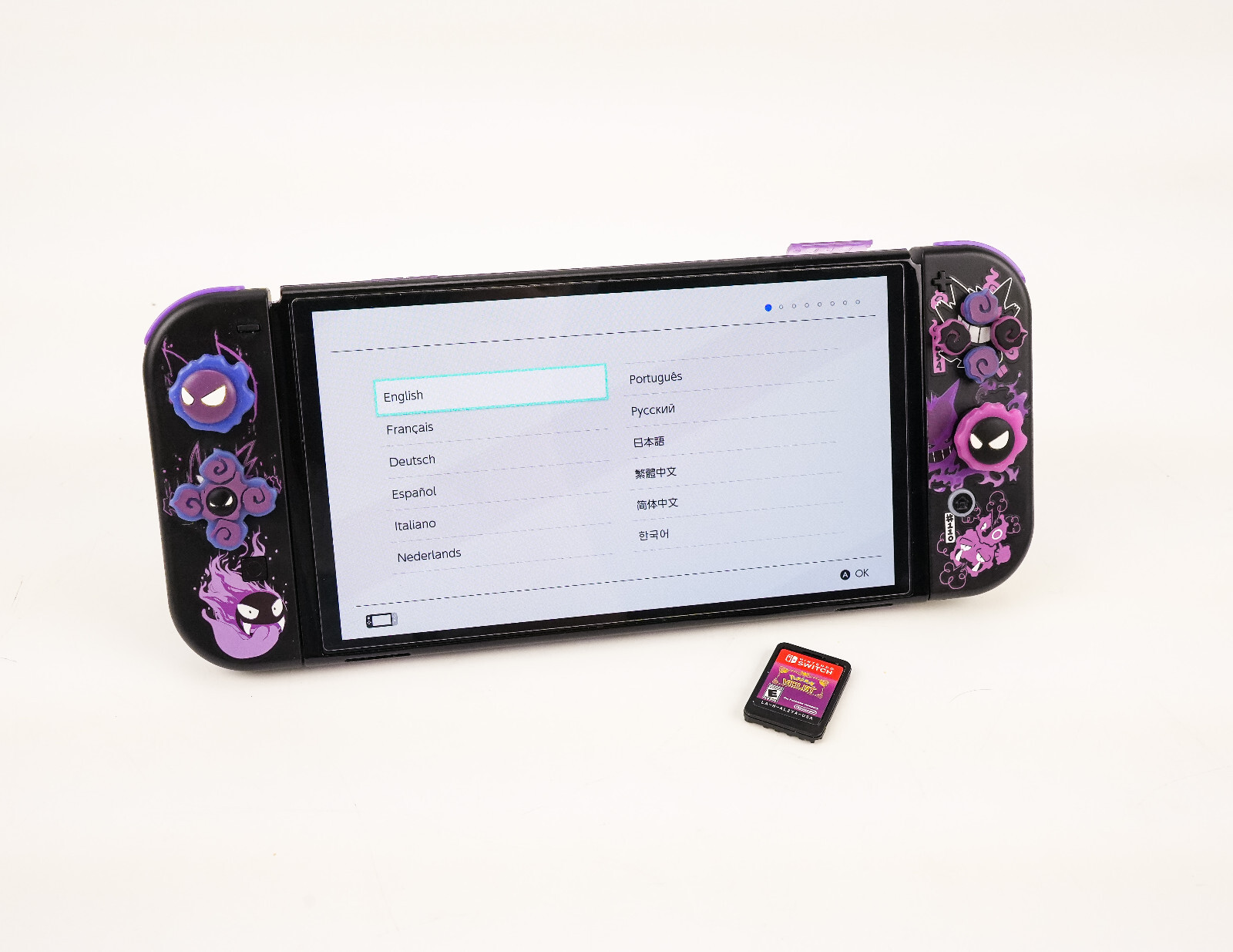 Nintendo Switch OLED Ghost Type Theme, Plenbo Accessories – Excellent Condition