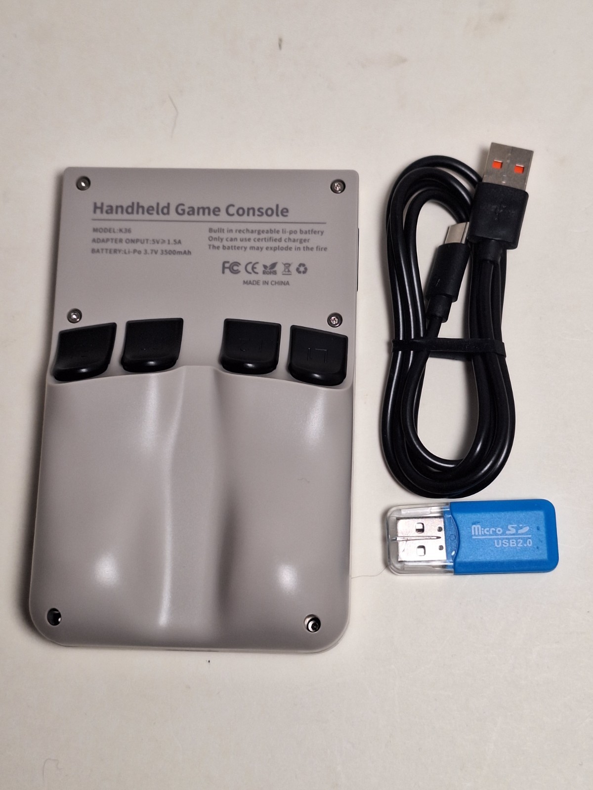 K36 Retro Handheld Game Console Loaded w/ Games 3.5″ Warm Gray, 64GB