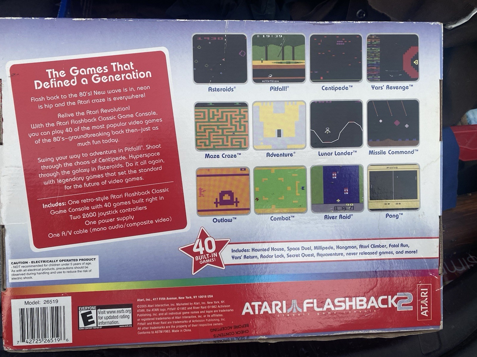 Atari Flashback 2 Classic Game Console complete with 40 Built-In Never Used