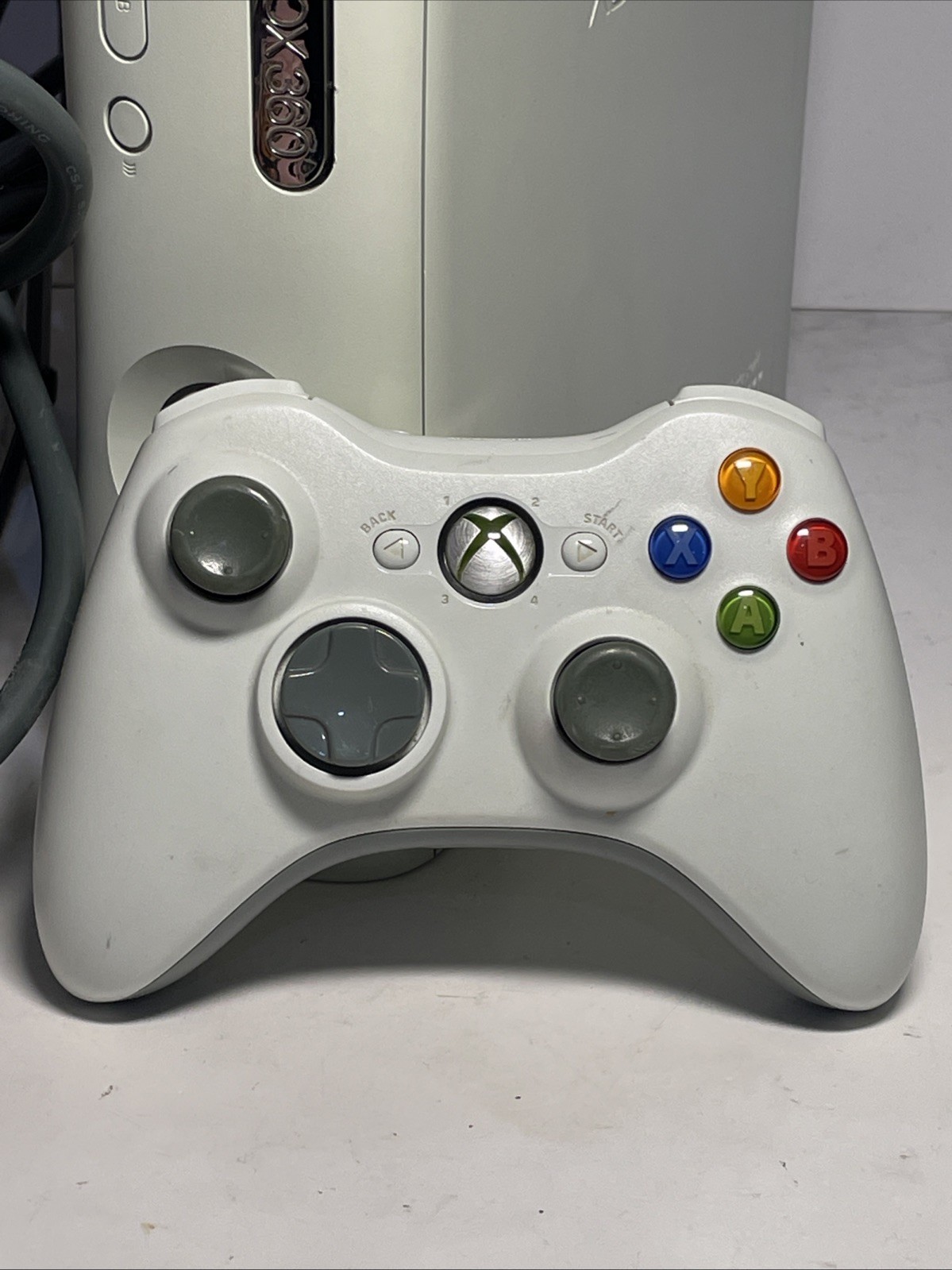 Microsoft Xbox 360 Pro 60GB White Console w/ Controller Bundle Tested