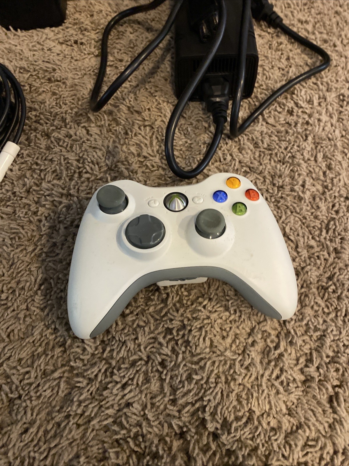 Microsoft Xbox 360 S Slim Console Bundle Controller Cables TESTED WORKING READ