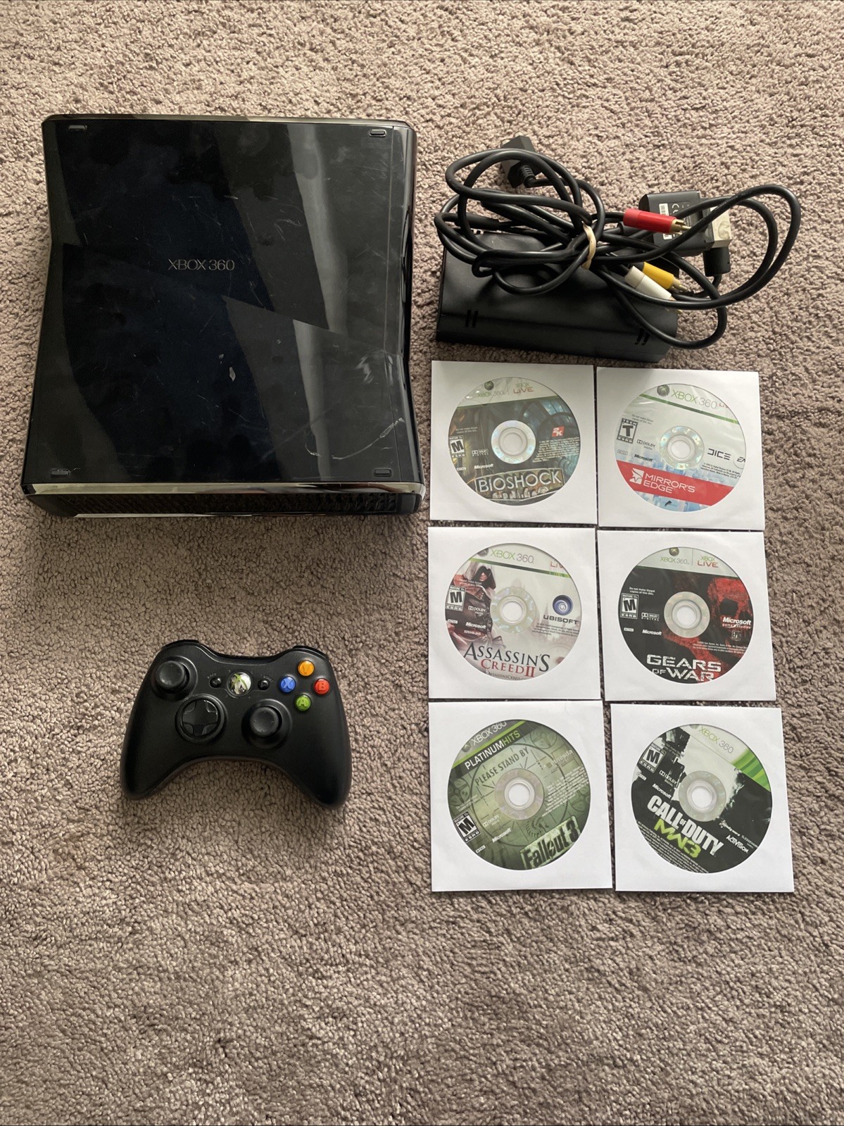Xbox 360 Slim 250GB Console 6 Game Bundle