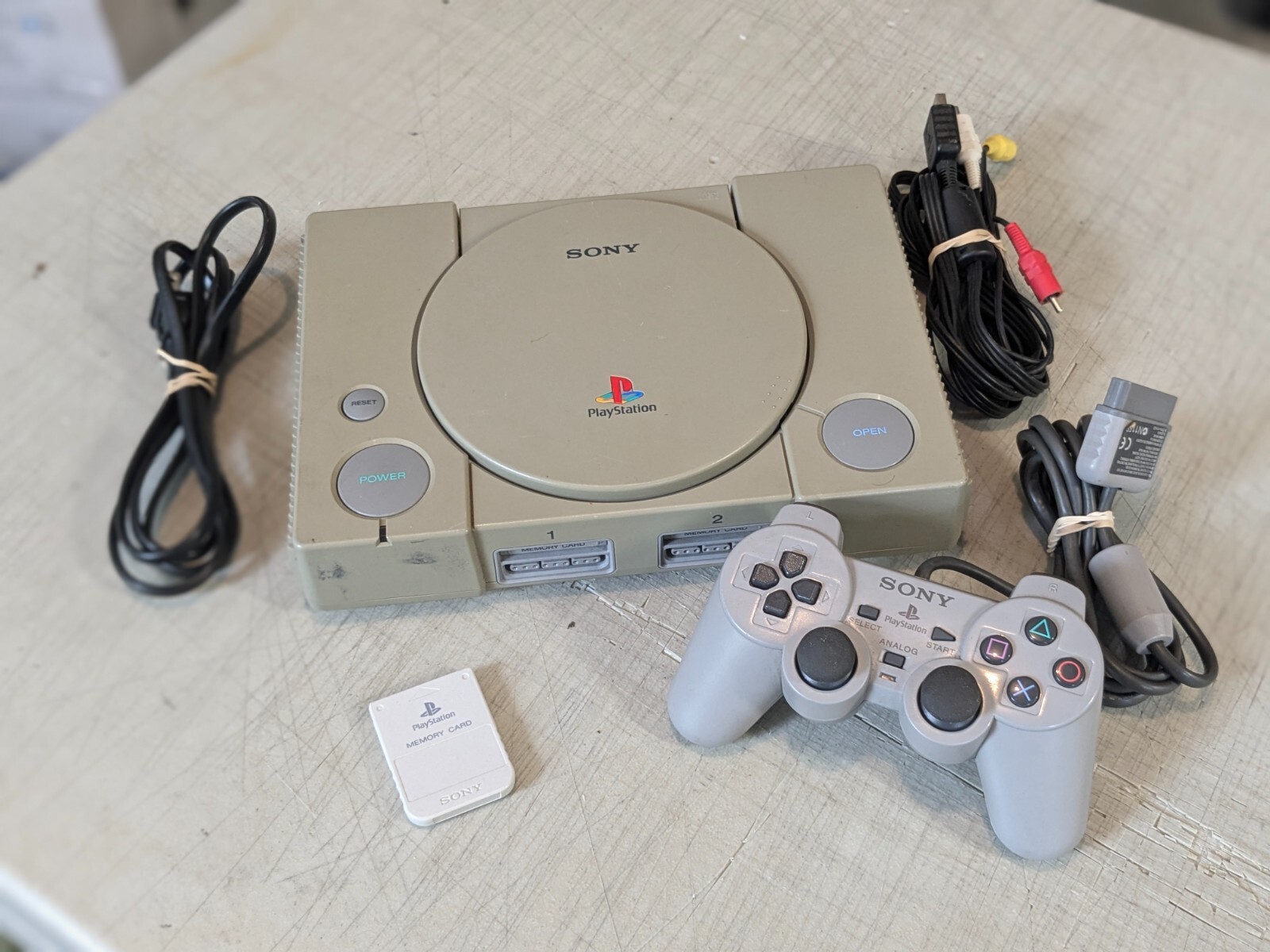 PlayStation 1 PS1 Video Game Console Bundle W/ Memory & Controller + WARRANTY!