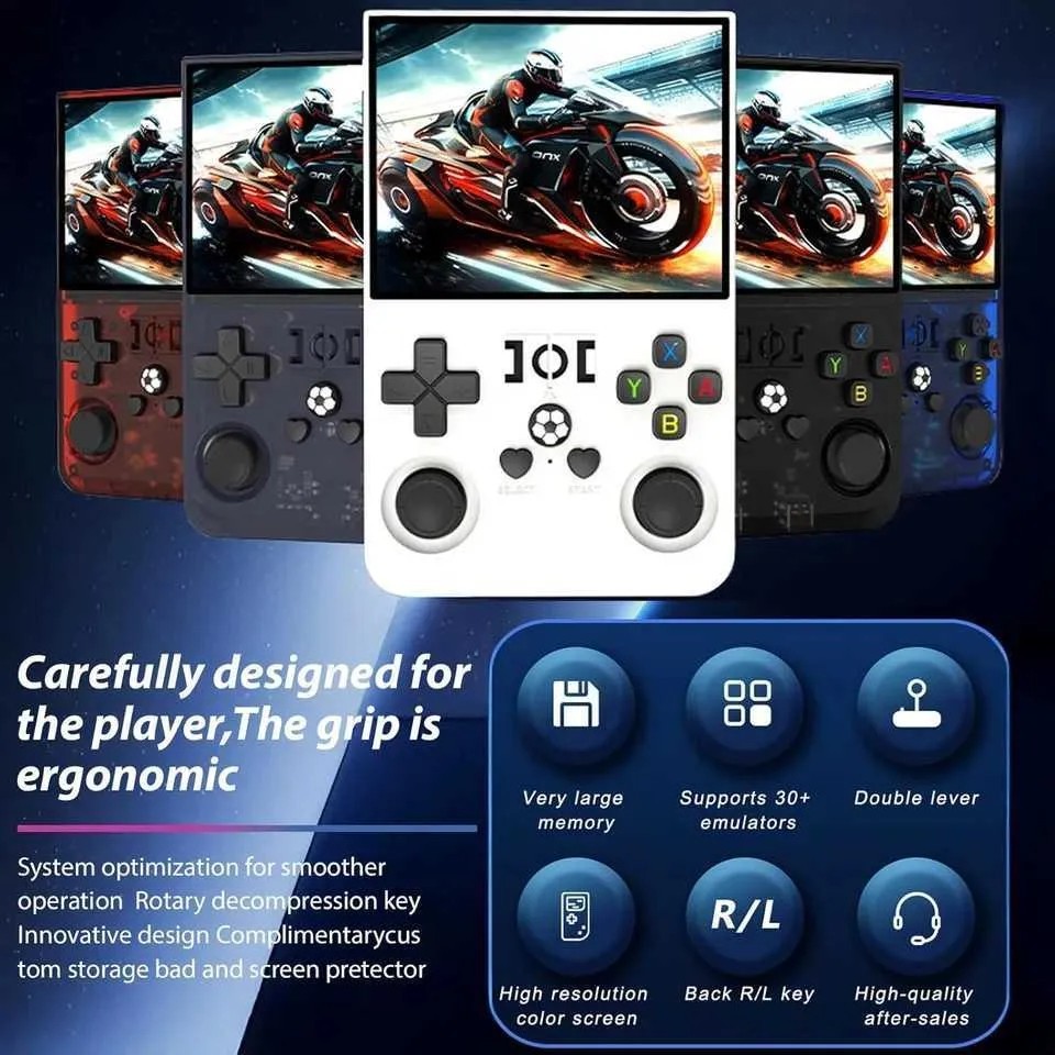 R36s Pro Retro Handheld Game Console, 3.5in IPS , 128GB Preloaded with 40000+Cla