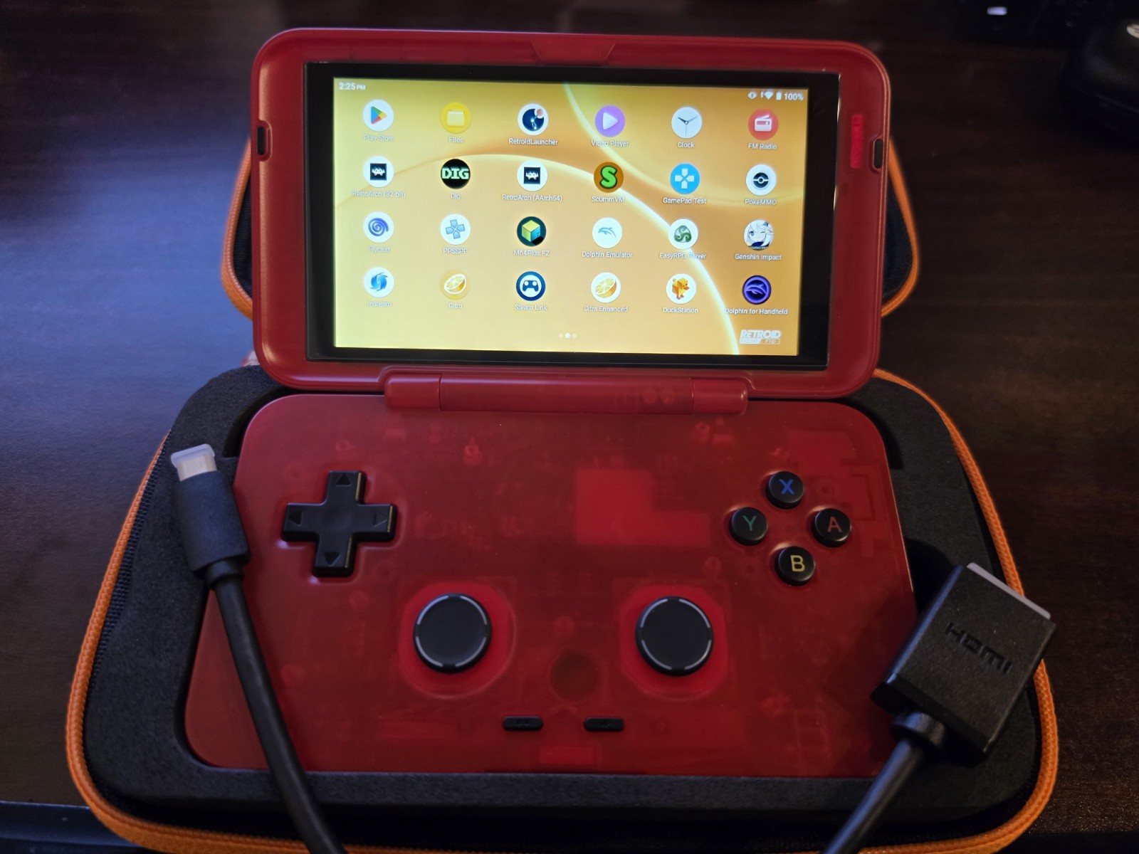 Retroid Pocket Flip 1 Gaming Handheld, Watermelon color