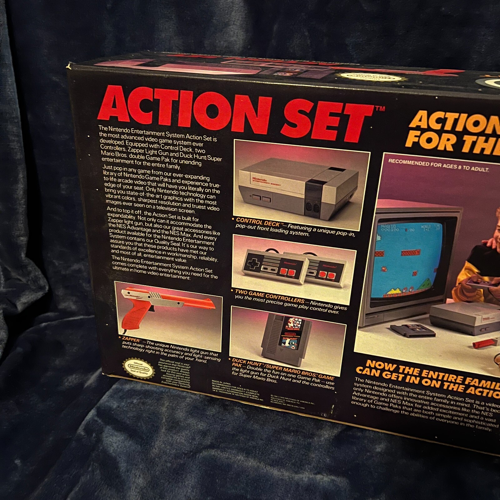 Box Only Vintage Nintendo NES Action Set Home Console – White/Gray Box Only 1987