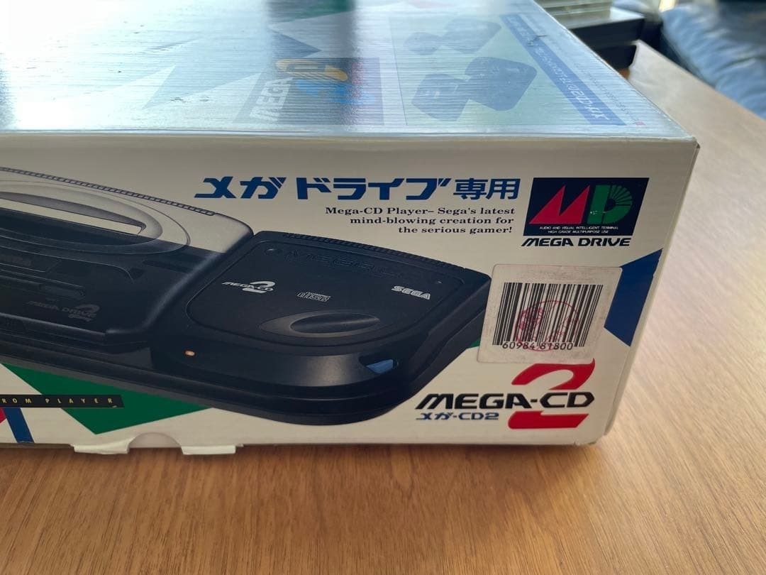 SEGA Mega Drive & Mega CD2 Console Set Black USED Japan Free Shipping Very Good