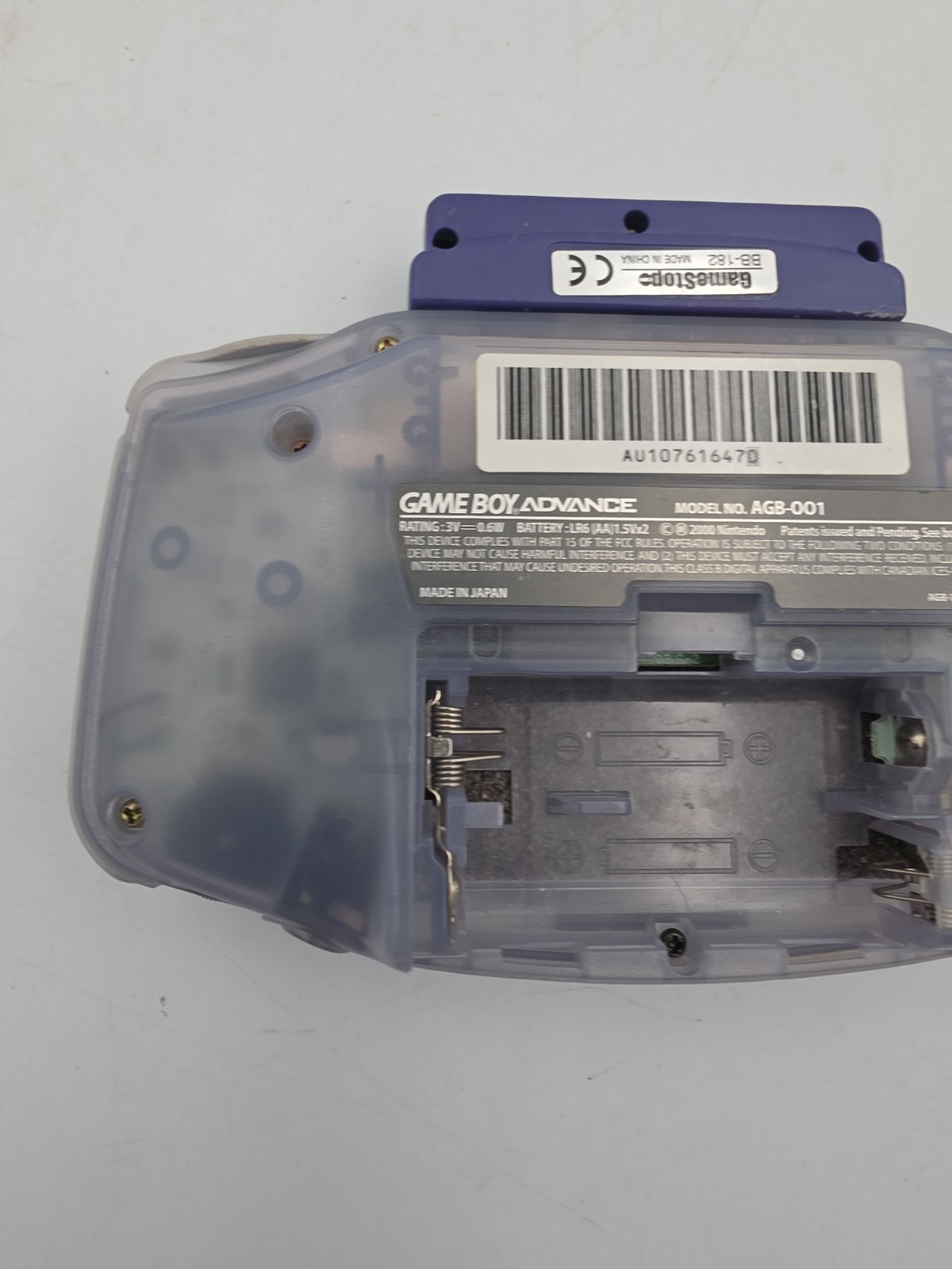 Nintendo Game Boy Advance Console System – Clear Glacier Tested – With Light!