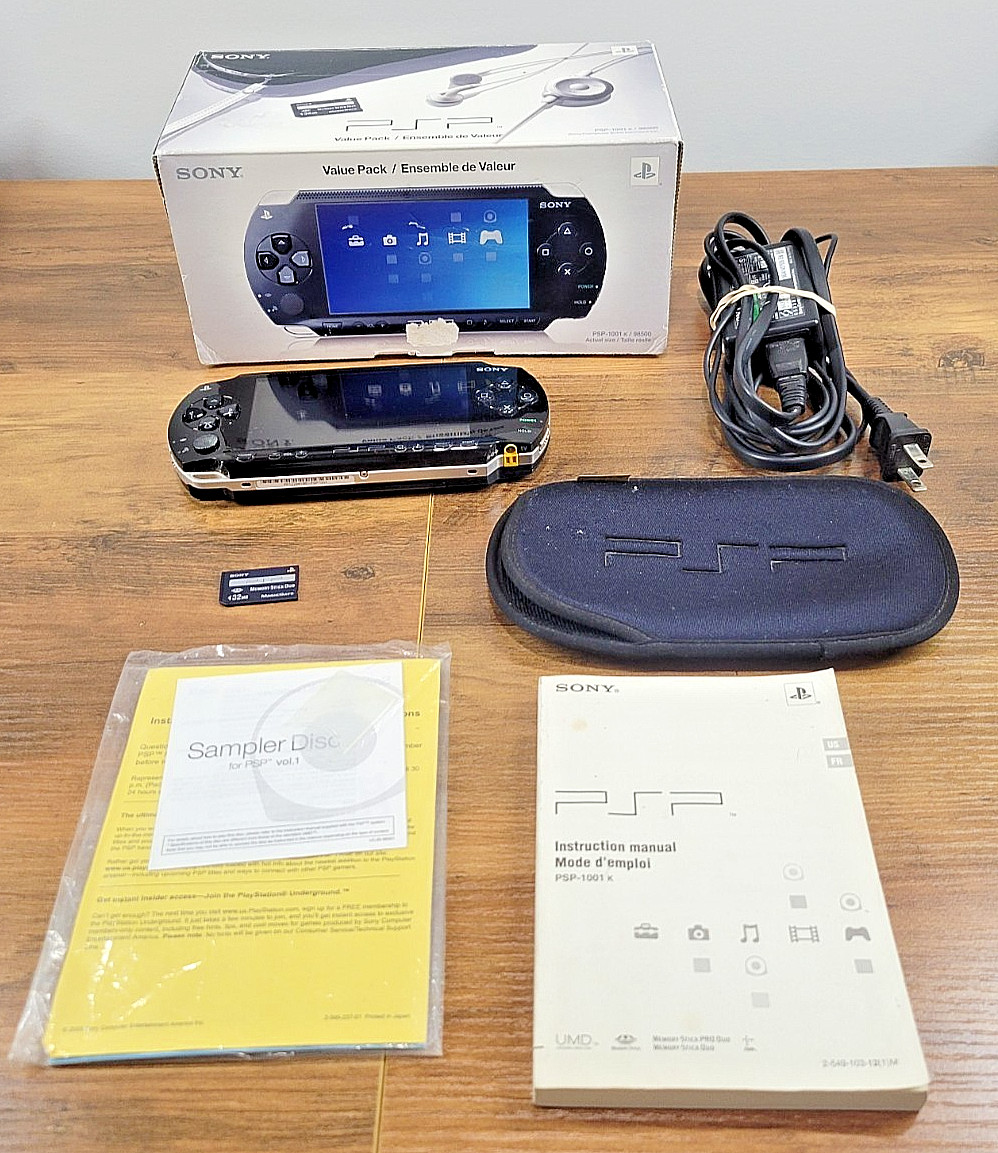 PlayStation Portable PSP-1001K North American Region Value Pack *Tested & Works*