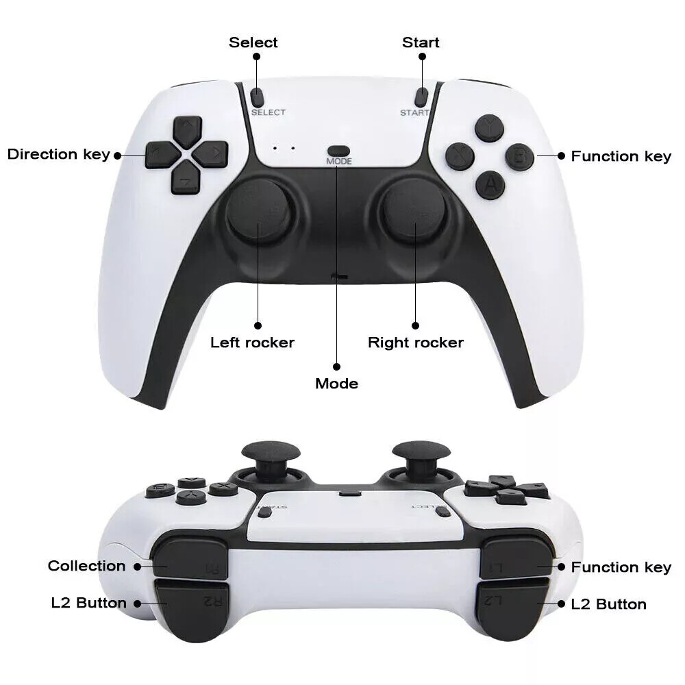 4K 64G HDMI TV Video Game Stick M15 Gaming Console Gamepad 2 Wireless Controller