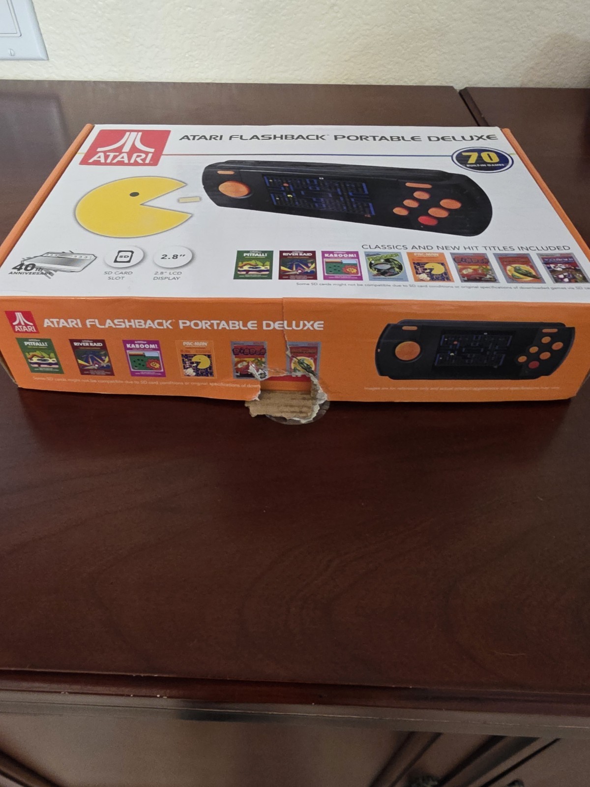Atari Flashback Portable Deluxe Handheld System Black/Orange Built-In Games