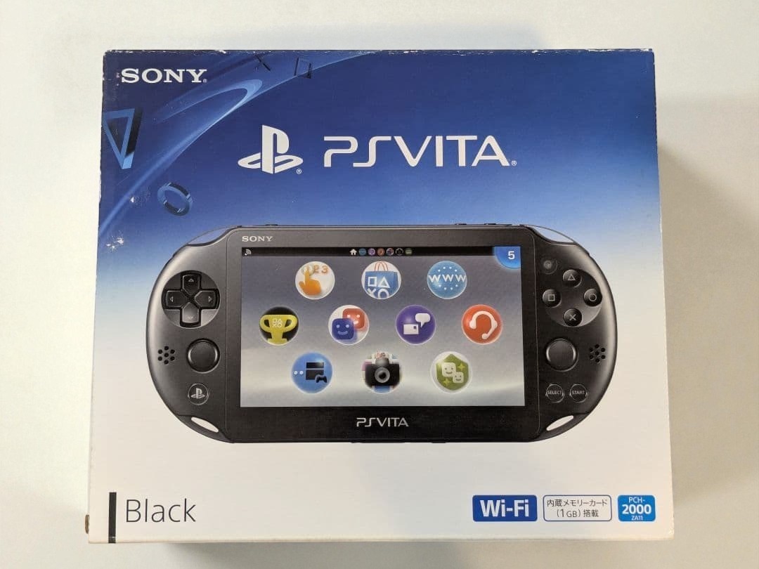 SONY PS Vita PCH-2000 Black Console with Box Fully Working Japan Import
