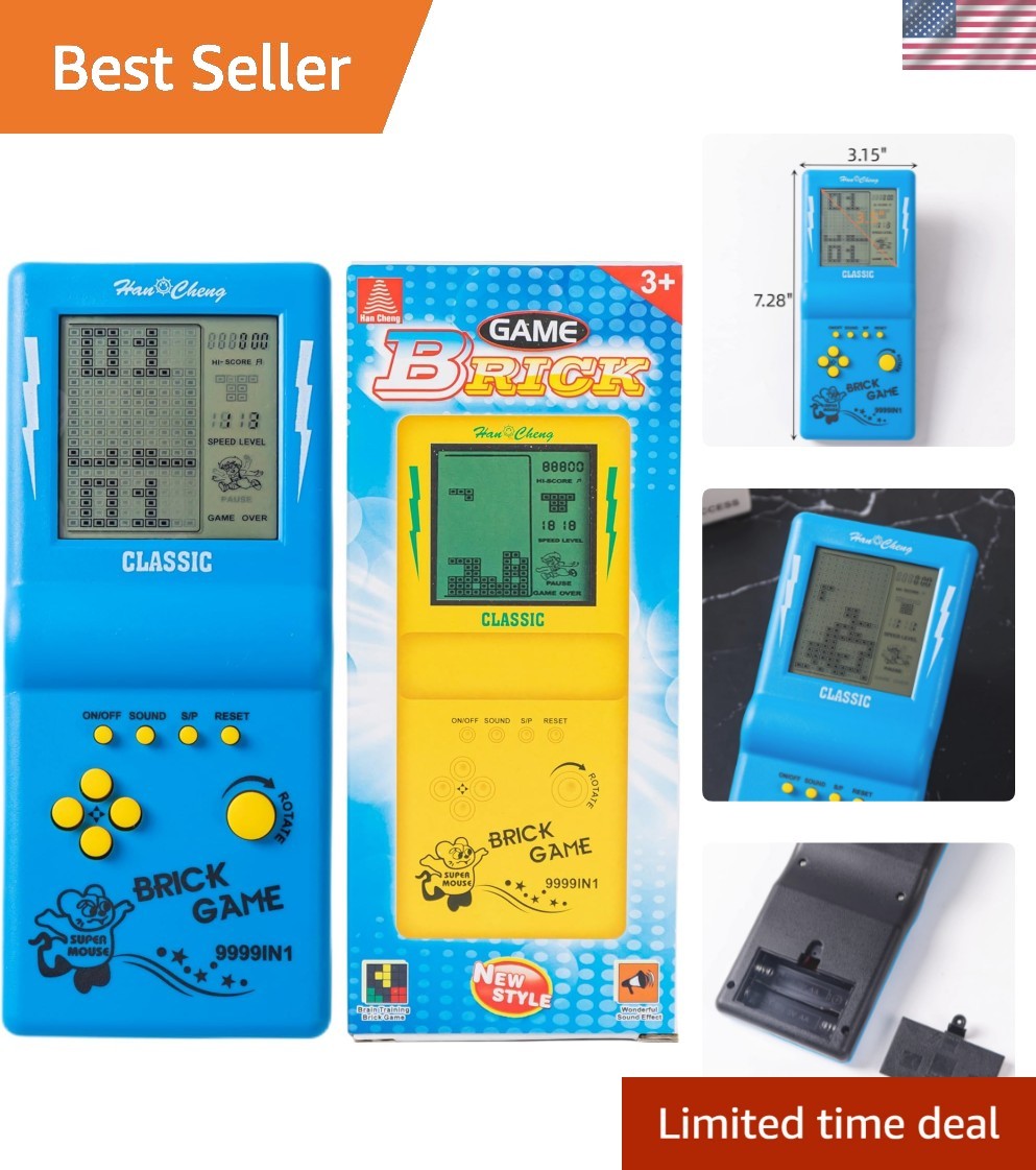 Classic Retro Handheld Game Console – Blue, 3.5″ Screen, 23 Exciting Games