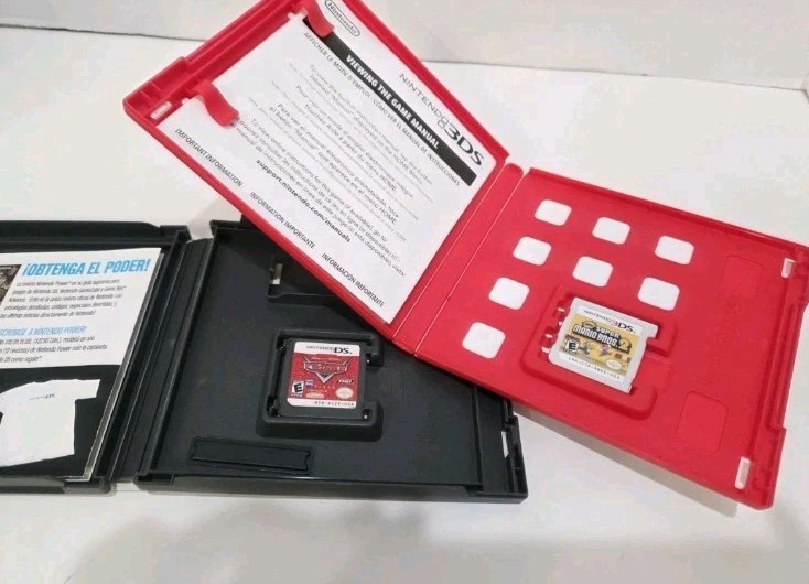 Nintendo 3DS Handheld System Flame Red w/ Charger & 6 Games – TESTED & WORKS
