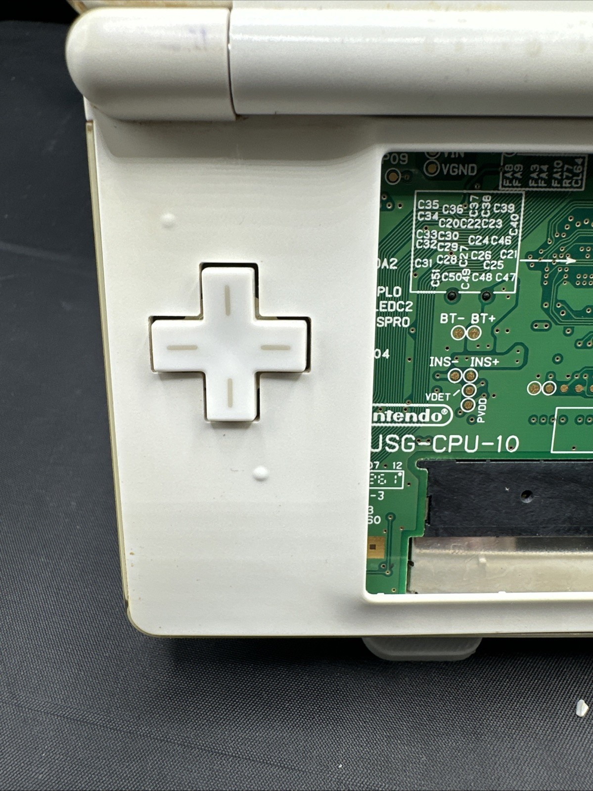 Nintendo DS Lite Handheld Game Console White For Parts Or Repair
