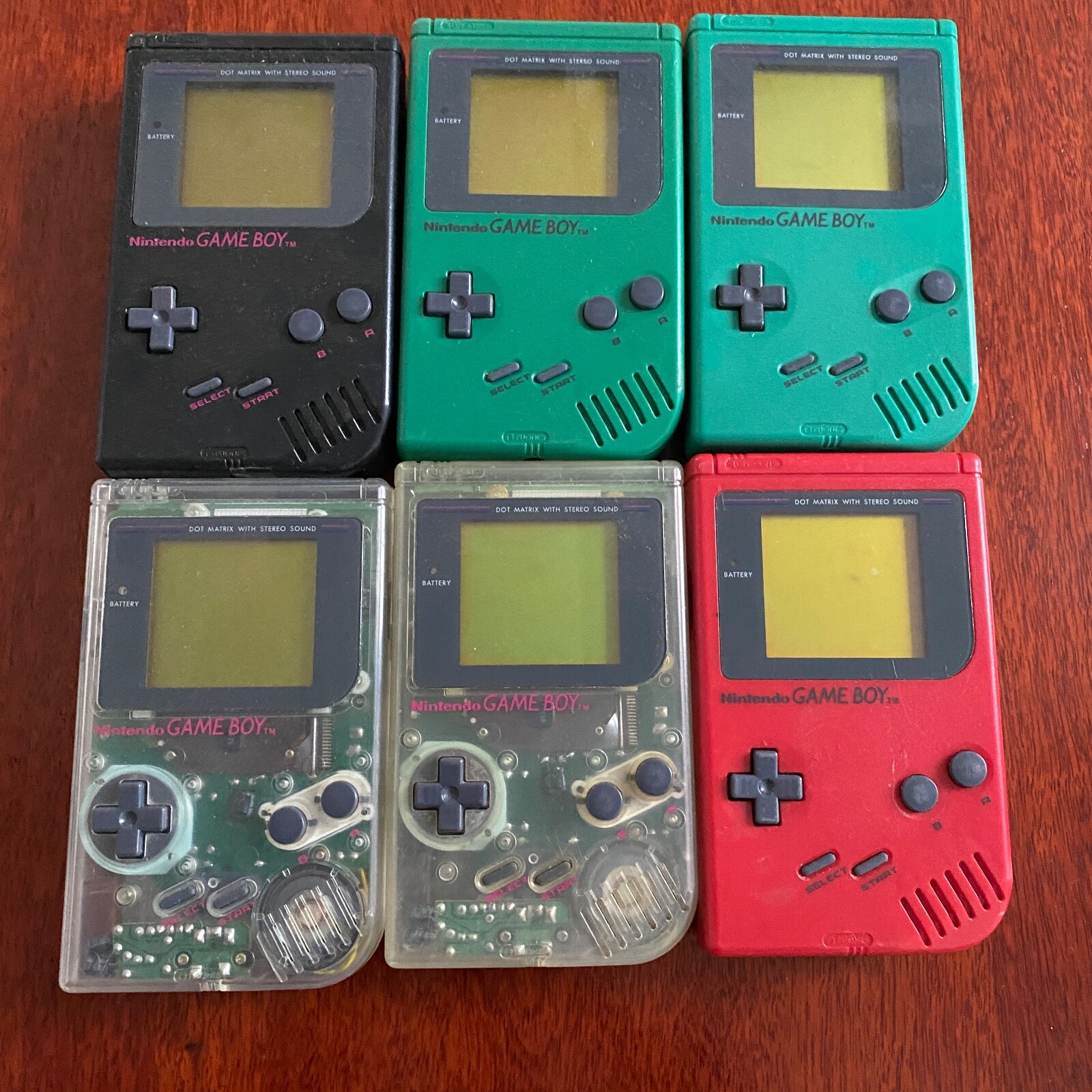 Wholesale Lot – 6pc Original Nintendo Gameboy – Multicolor (Defective buttons)