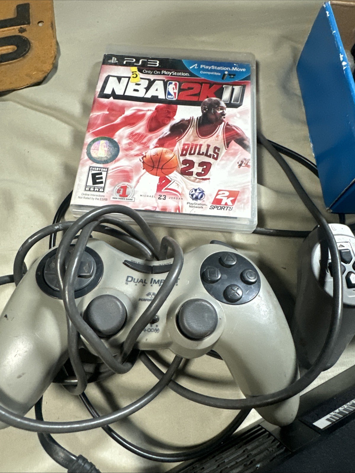 Sony PlayStation 2 Lot Console 7 controllers + cables PS2 & NBA 2k11