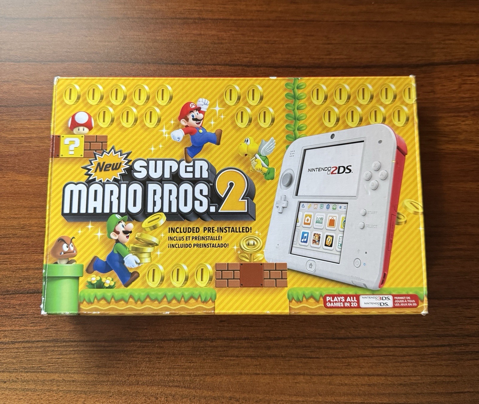 Nintendo 2DS Super Mario Bros 2 Edition Scarlet Red System Console With Box