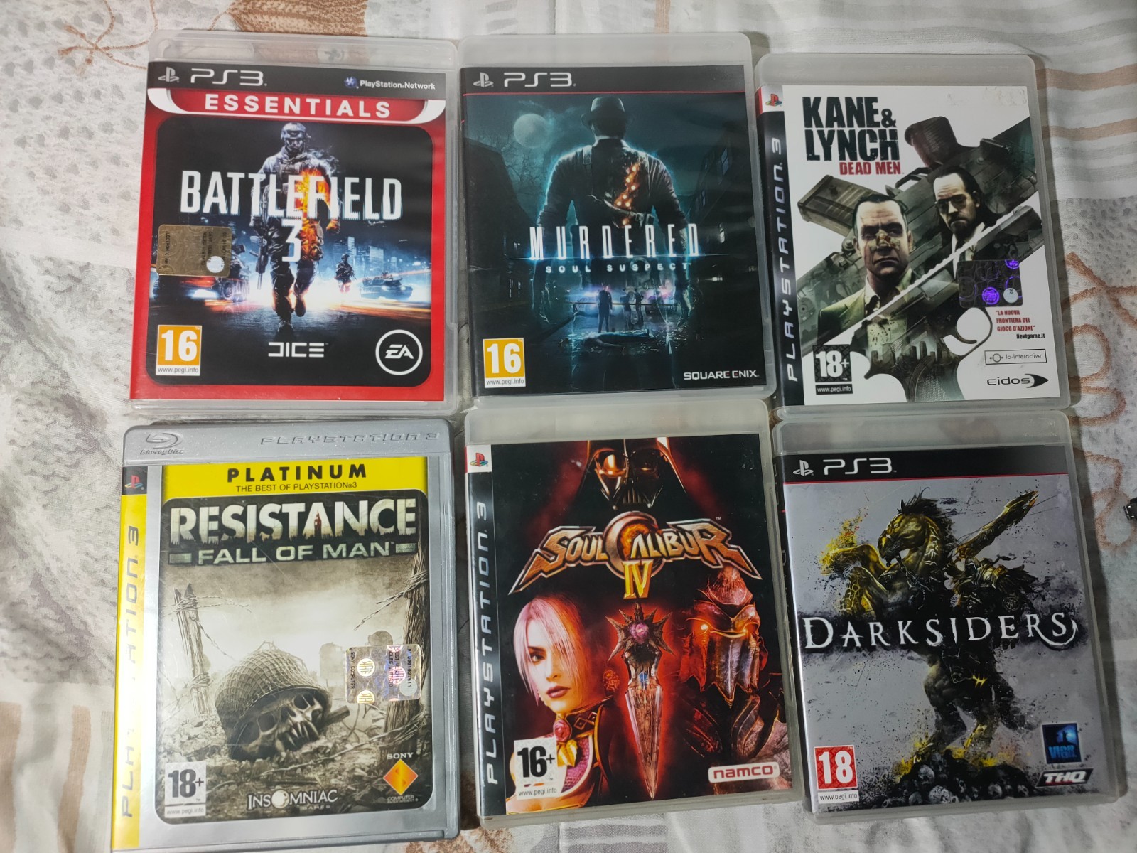 Sony Playstation 3 Slim PS3 Console with 6 Games, Trust GXT Controller and Cables.