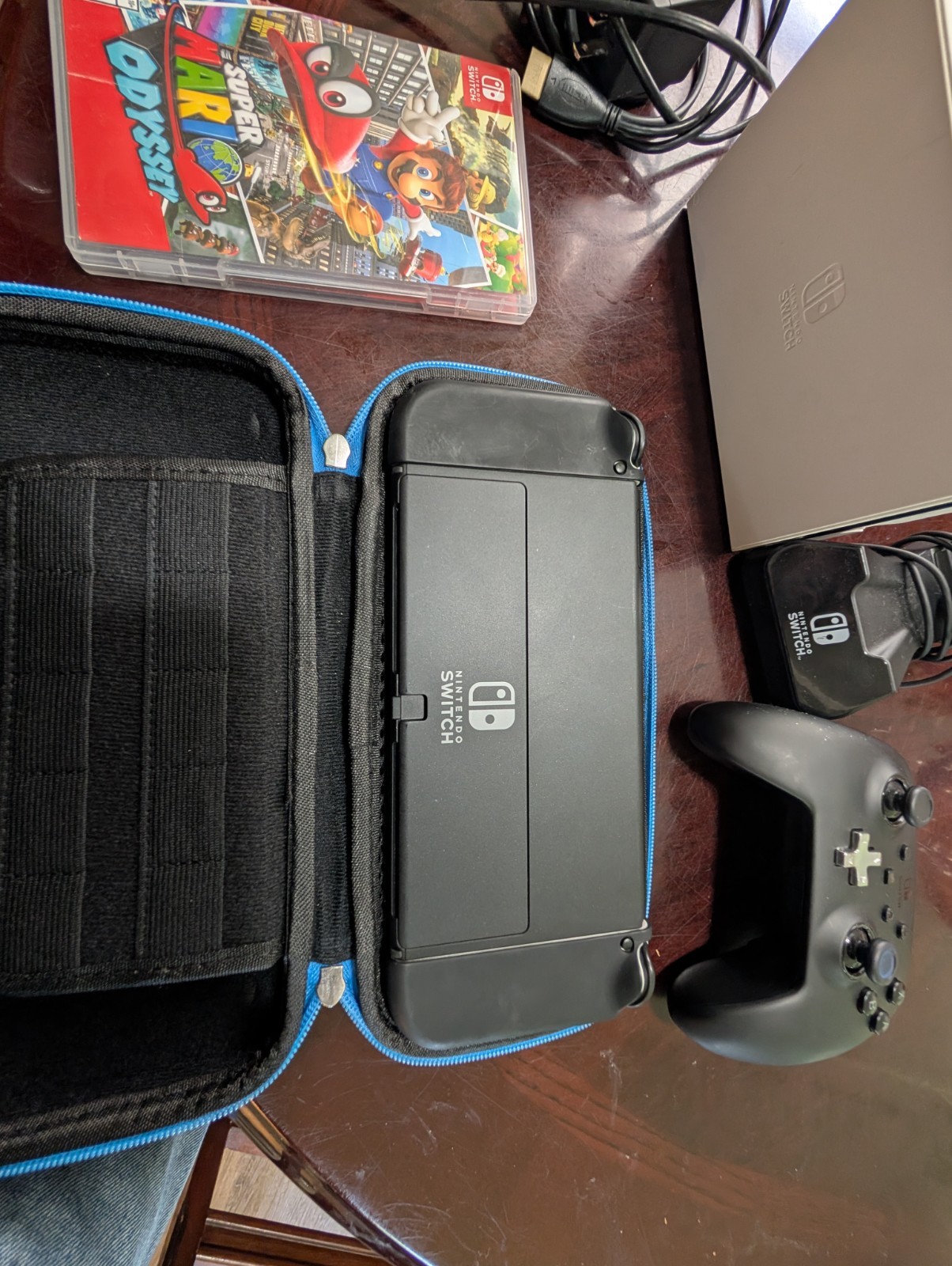 Nintendo Switch OLED 64 GB System Storage with a 256 GB Nintendo SD card.
