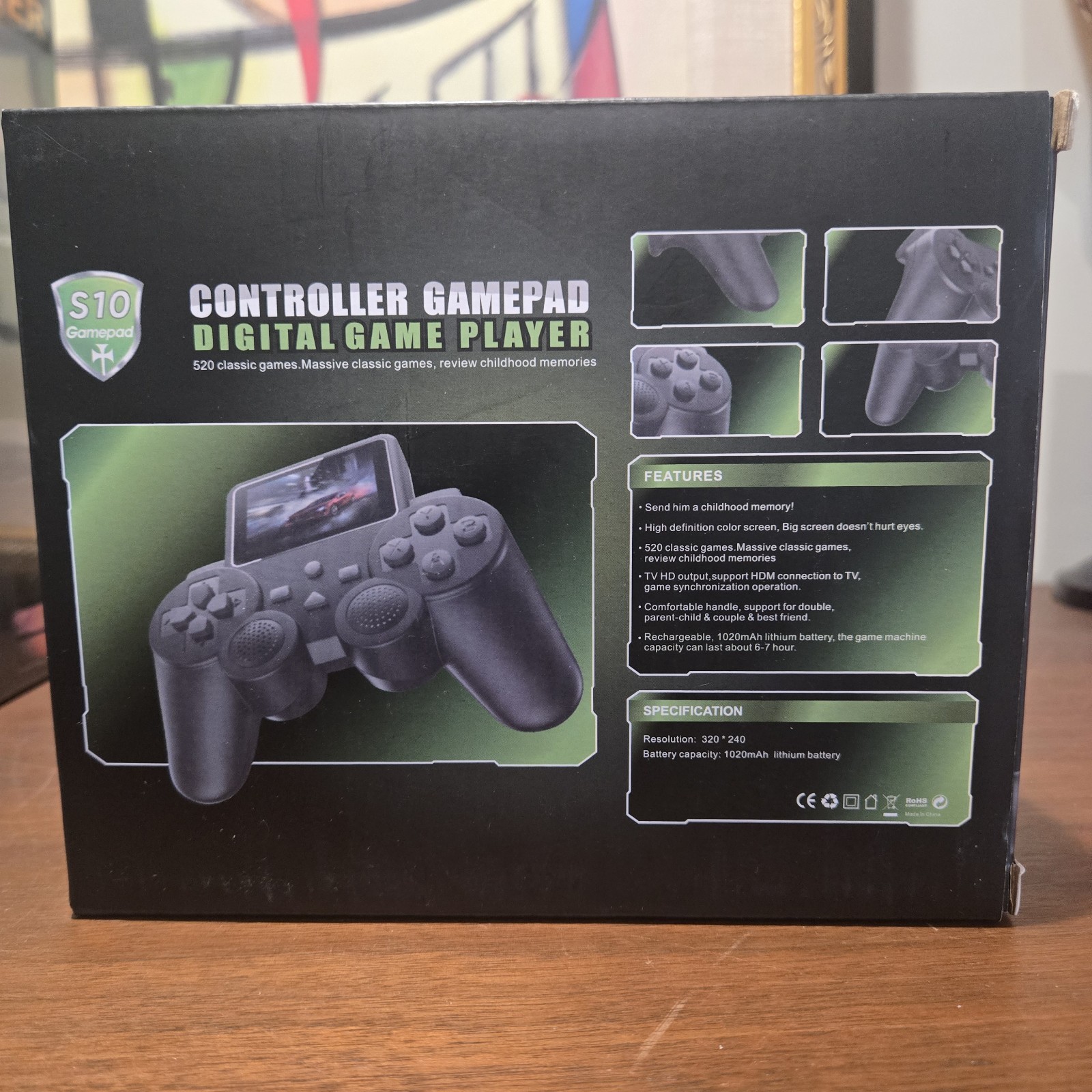 S10 Gamepad White Handheld Console Classic Games TV Connect Professional Chip