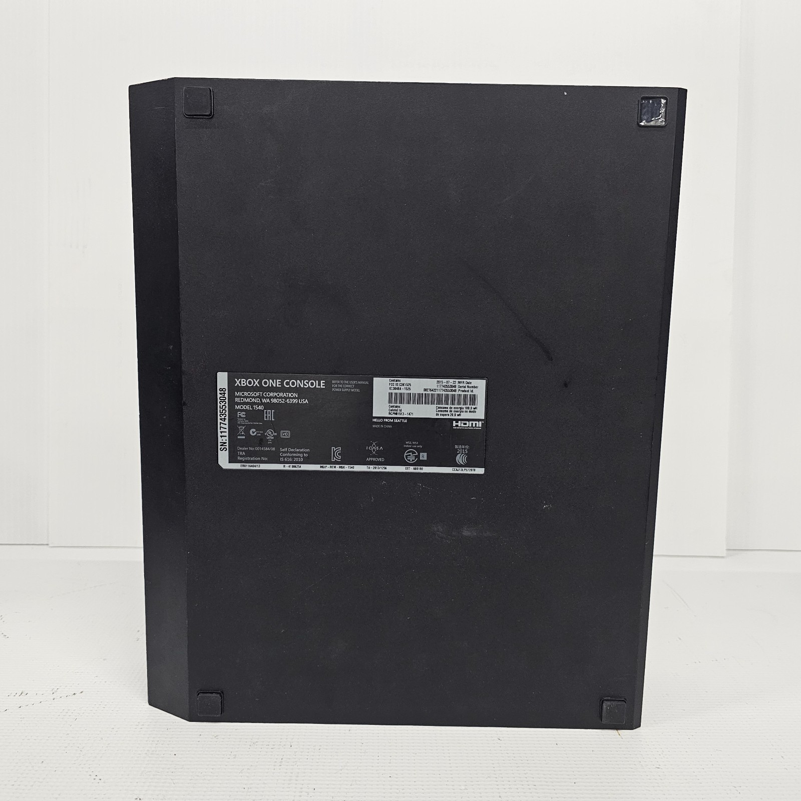 Microsoft Xbox One 1540 1TB Home Console Black (works as-is bad disc drive)