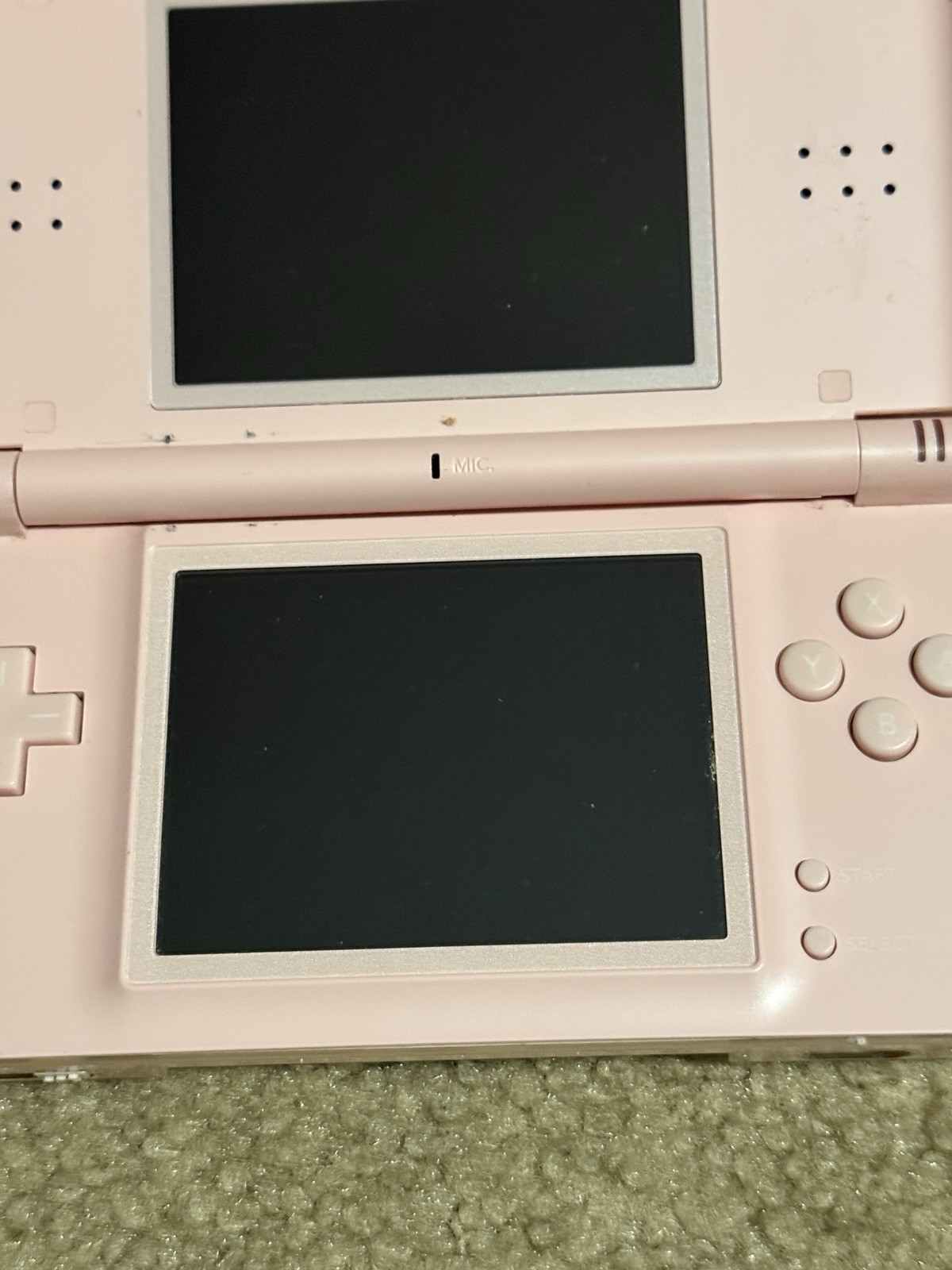 Nintendo DS Lite Video Game Console – Metallic Rose – BROKEN / For Parts Repair