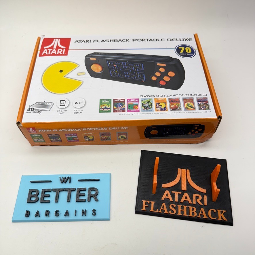 Atari Flashback Portable Black Handheld Console 70 Built in Games New W/Stand