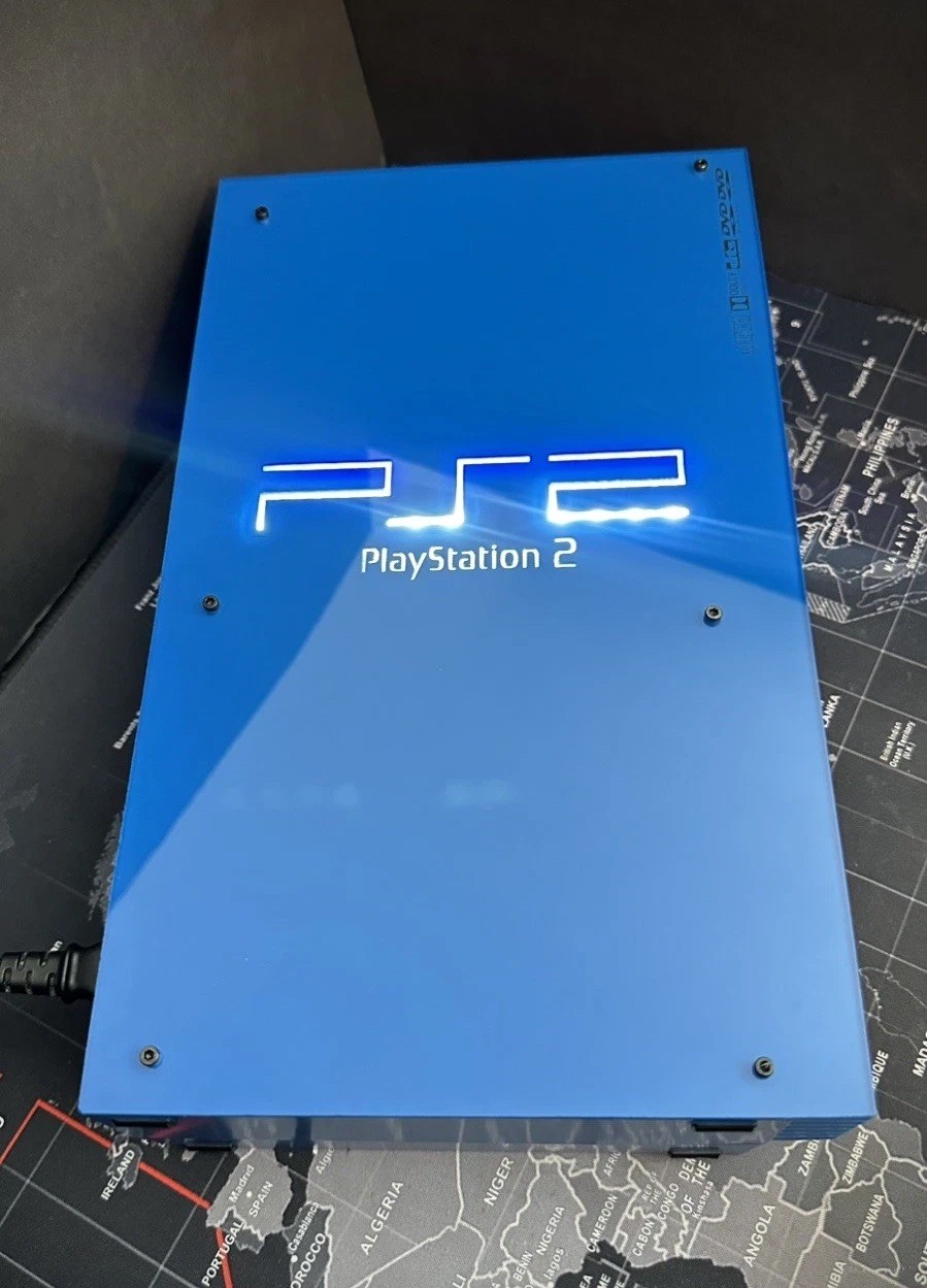 SONY PLAYSTATION 2- CUSTOM PAINTED SHELL/ SEQUENTIAL LED!!🎮