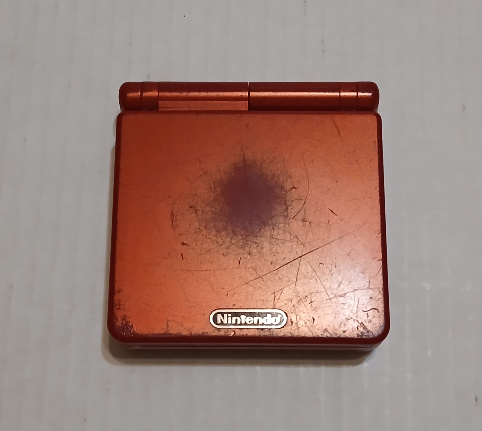 Nintendo Game Boy Advance SP Handheld System – Flame Red (PARTS OR REPAIR)
