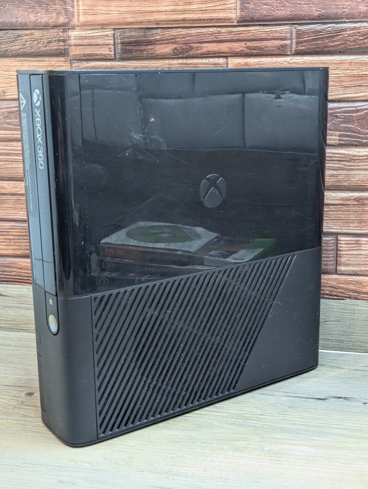 Microsoft Xbox 360 E Console Model 1538 W/ 2 Controllers Cables & 5 Games