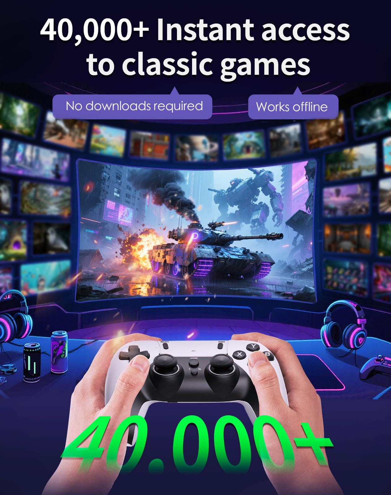 2027 Upgraded Retro Gaming Console Stick Pro, Video Games Stick with 4K HDMI …