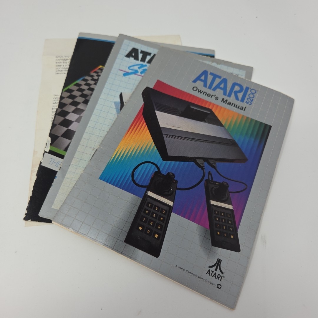 Atari 5200 Console 4 Port Model 3 Controllers Power Supply 3 Games Lot As-Is