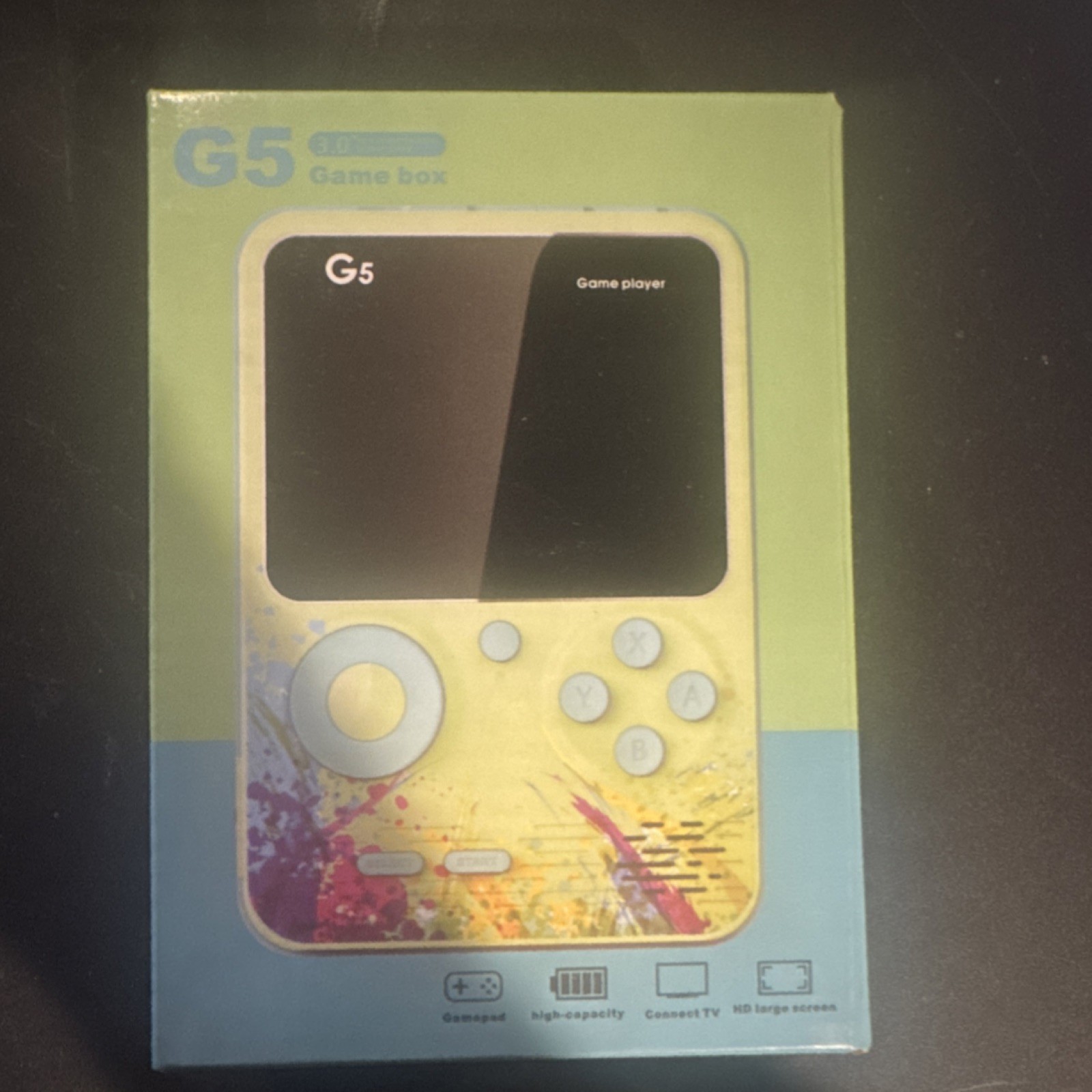 Gamebox G5 Handheld Game Player HD Large Screen Connect TV Yellow Blue Pink