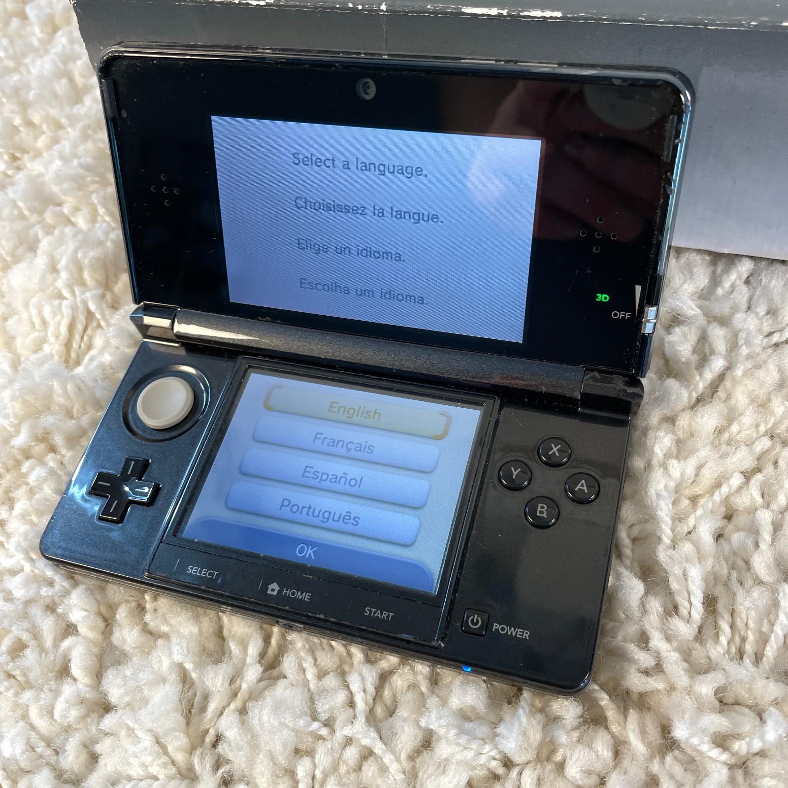 Nintendo 3DS Cosmo Black Handheld Console System CTR-001 Complete in Box CIB