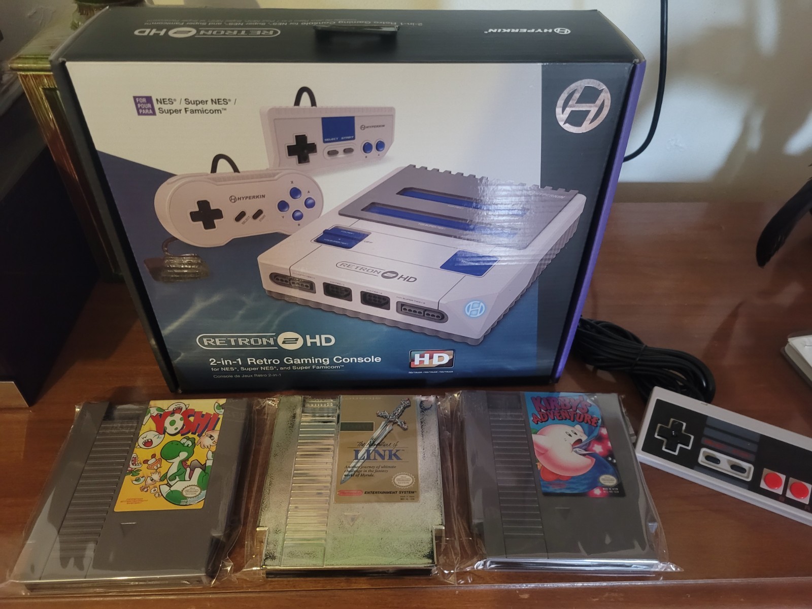 Hyperkin RetroN 2 HD HDMI 720p NES/SNES Console Bundle w/ Games & Controller