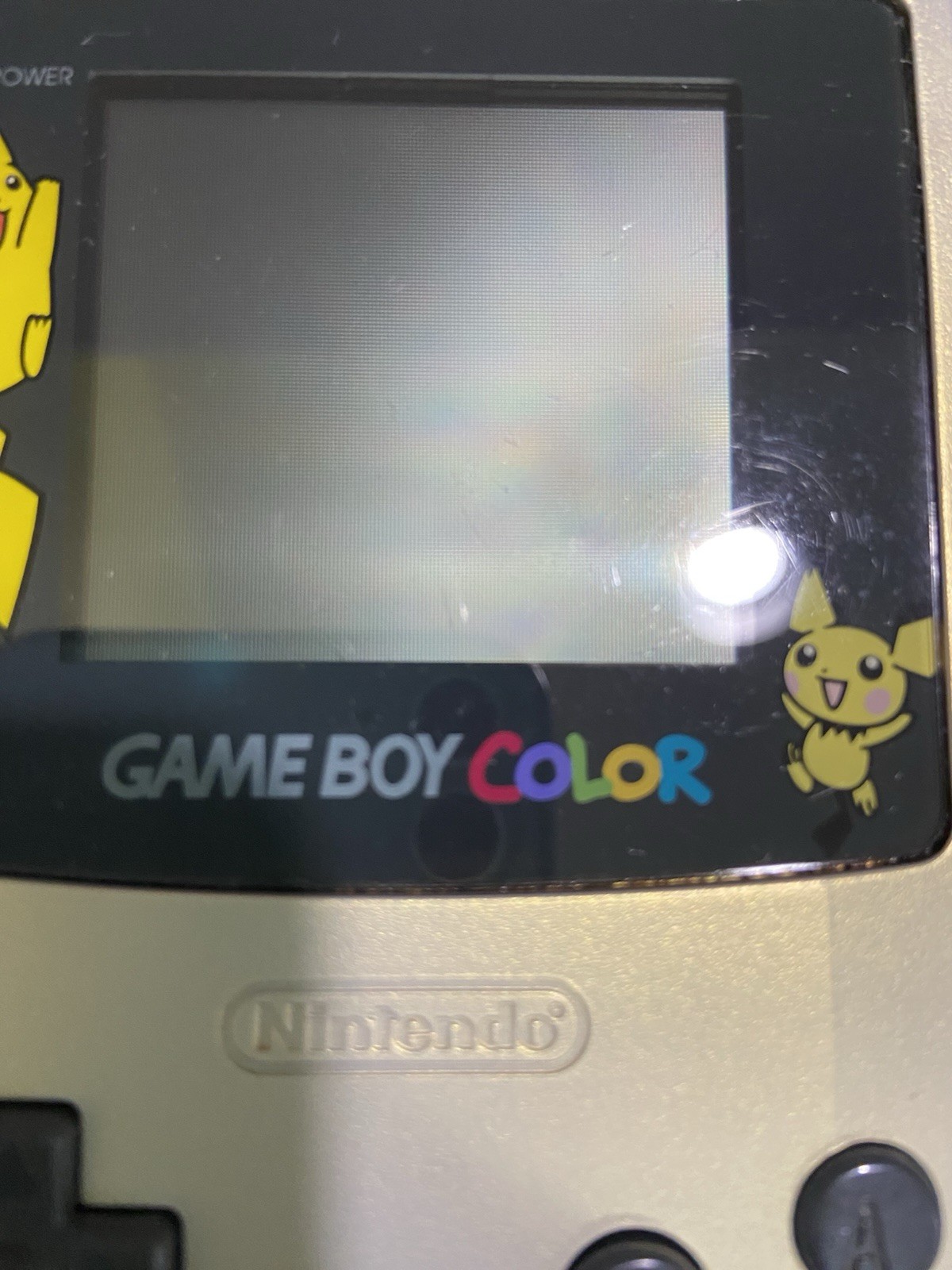 Pokemon Game Boy Color Gold & Silver Pikachu Pichu Console CGB-001 Tested