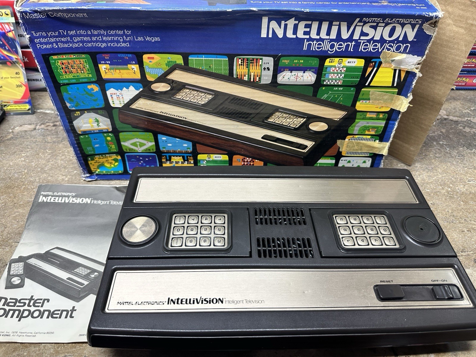MATTEL INTELLIVISION CONSOLE VINTAGE VIDEO GAME SYSTEM COMPLETE IN BOX W/6 GAMES