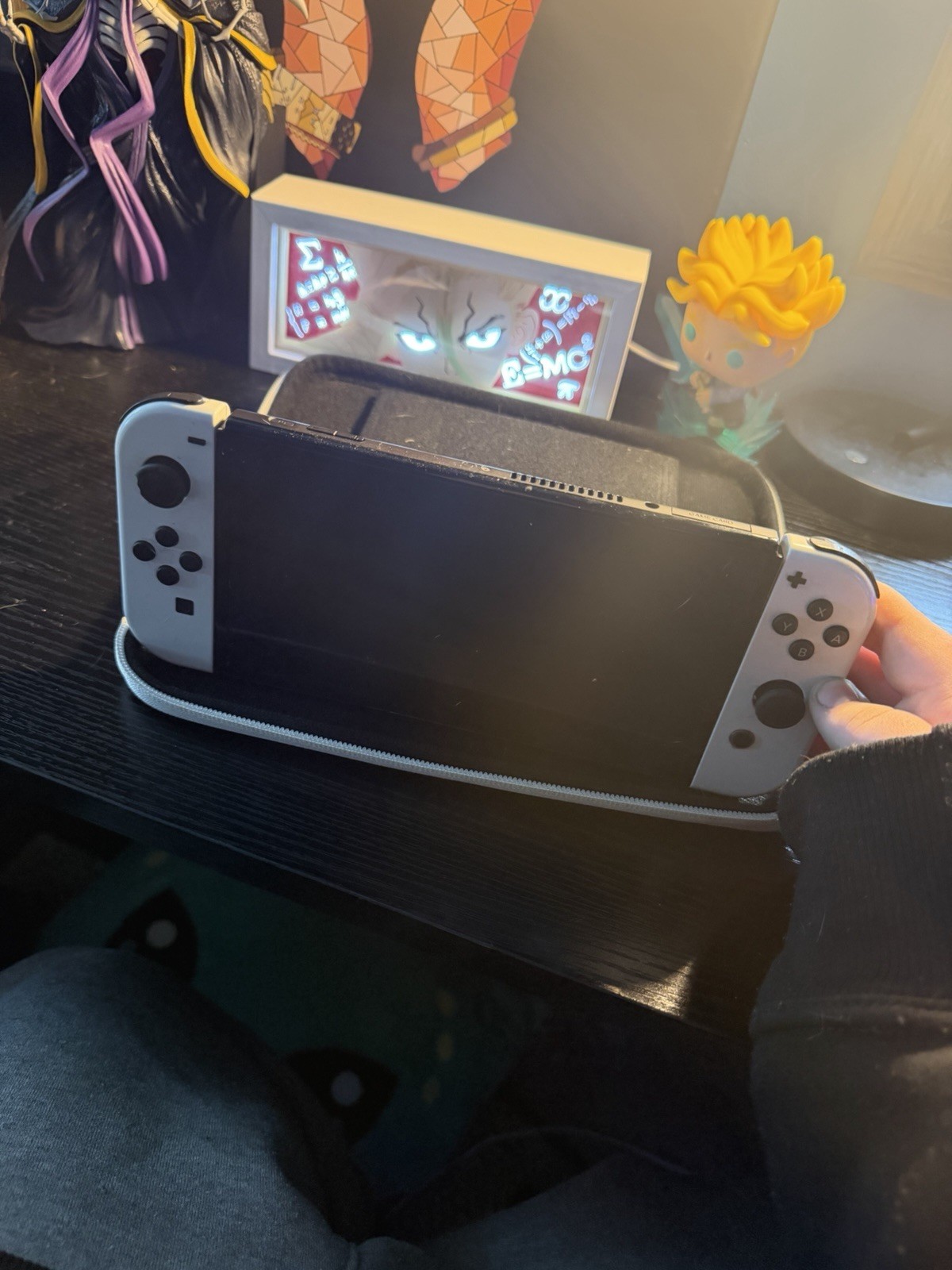 Nintendo Switch OLED (Lightly Used) with A Controller for Joy Cons And a Case