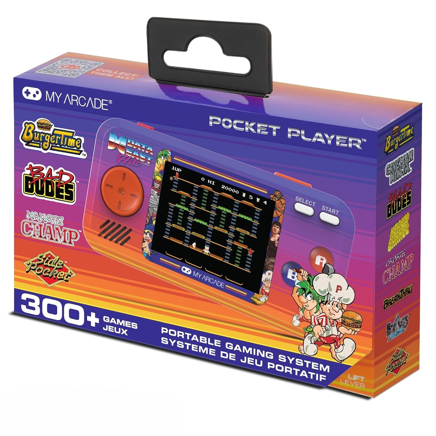 Data East Pocket Player: Portable Gaming System with 308 Preloaded Retro Game…